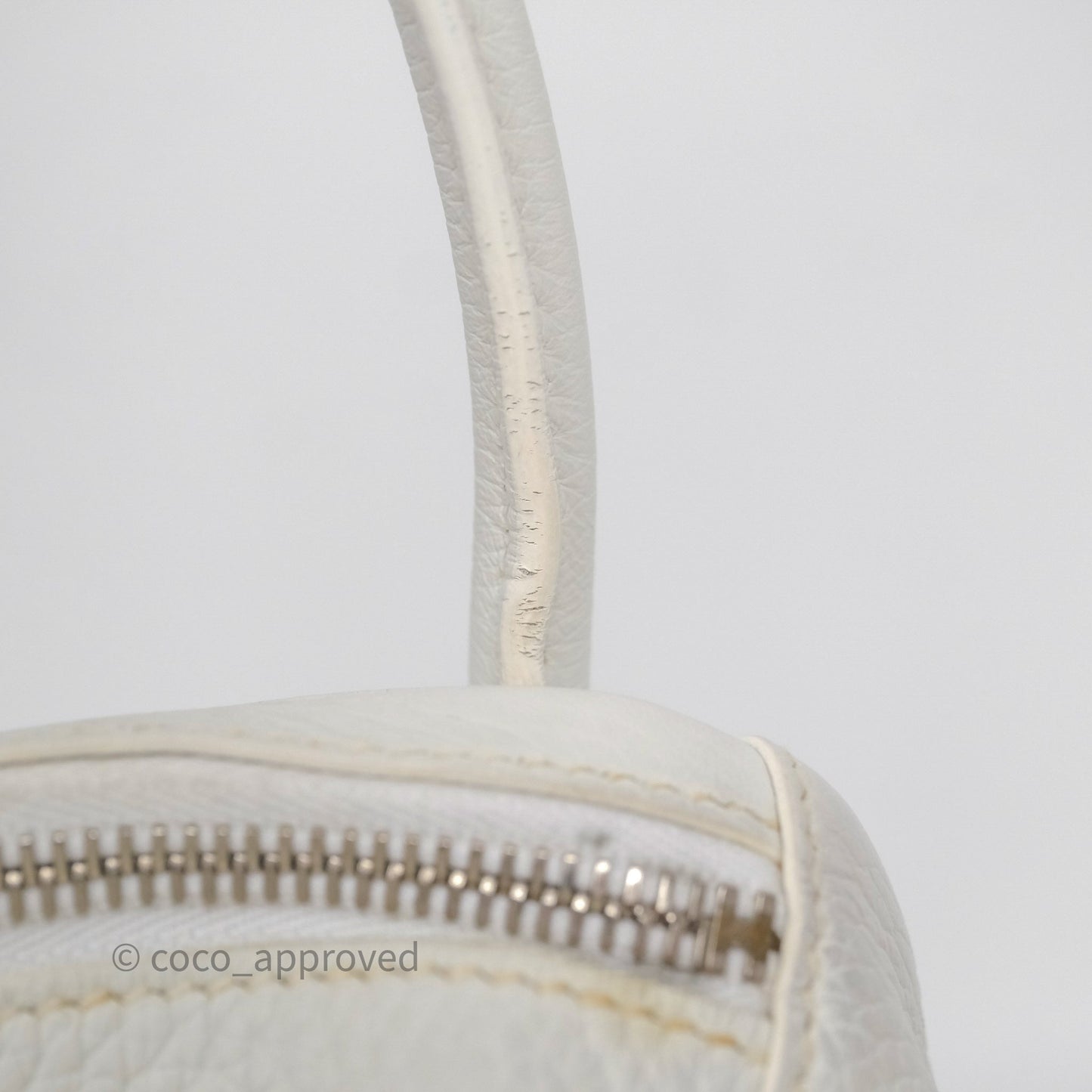 Hermès Lindy 30 White Clemence Palladium Hardware