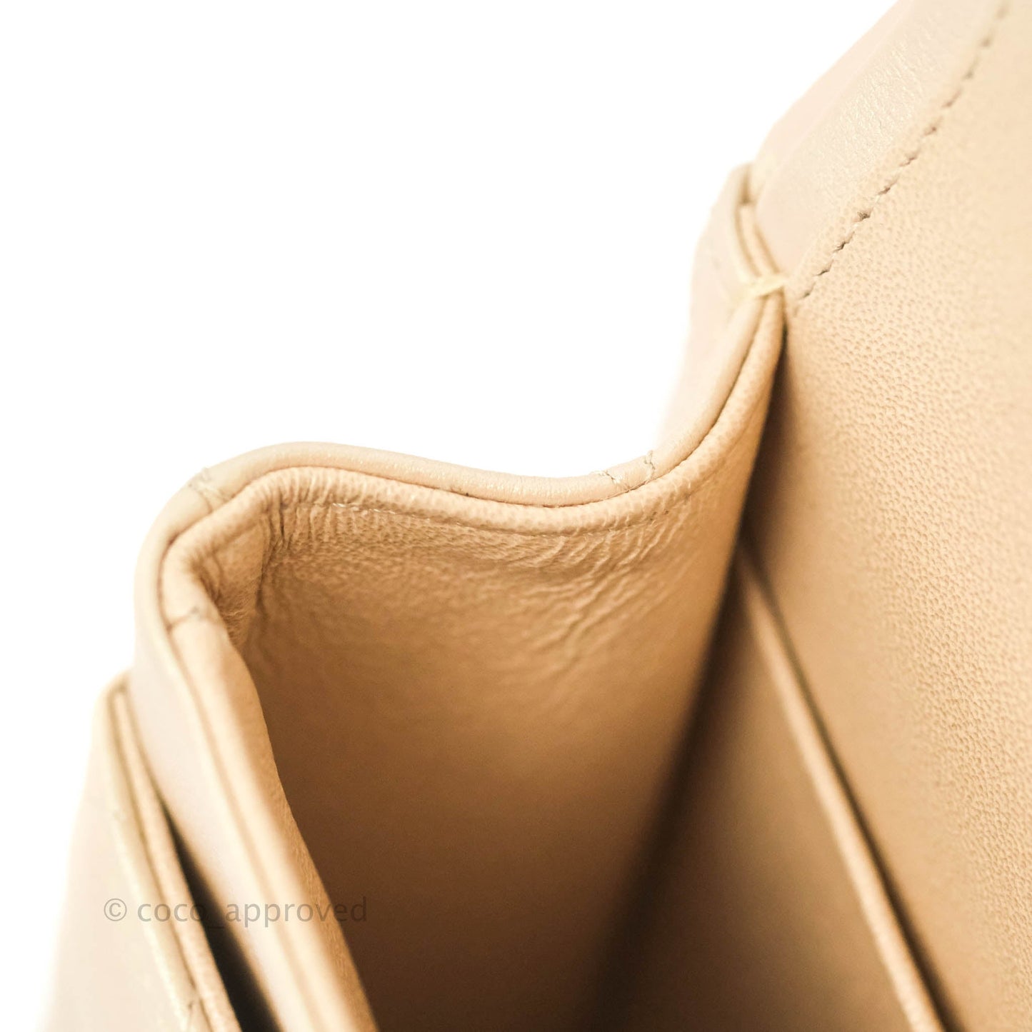 Chanel Classic M/L Medium Double Flap Iridescent Beige Calfskin Gold Hardware 21S