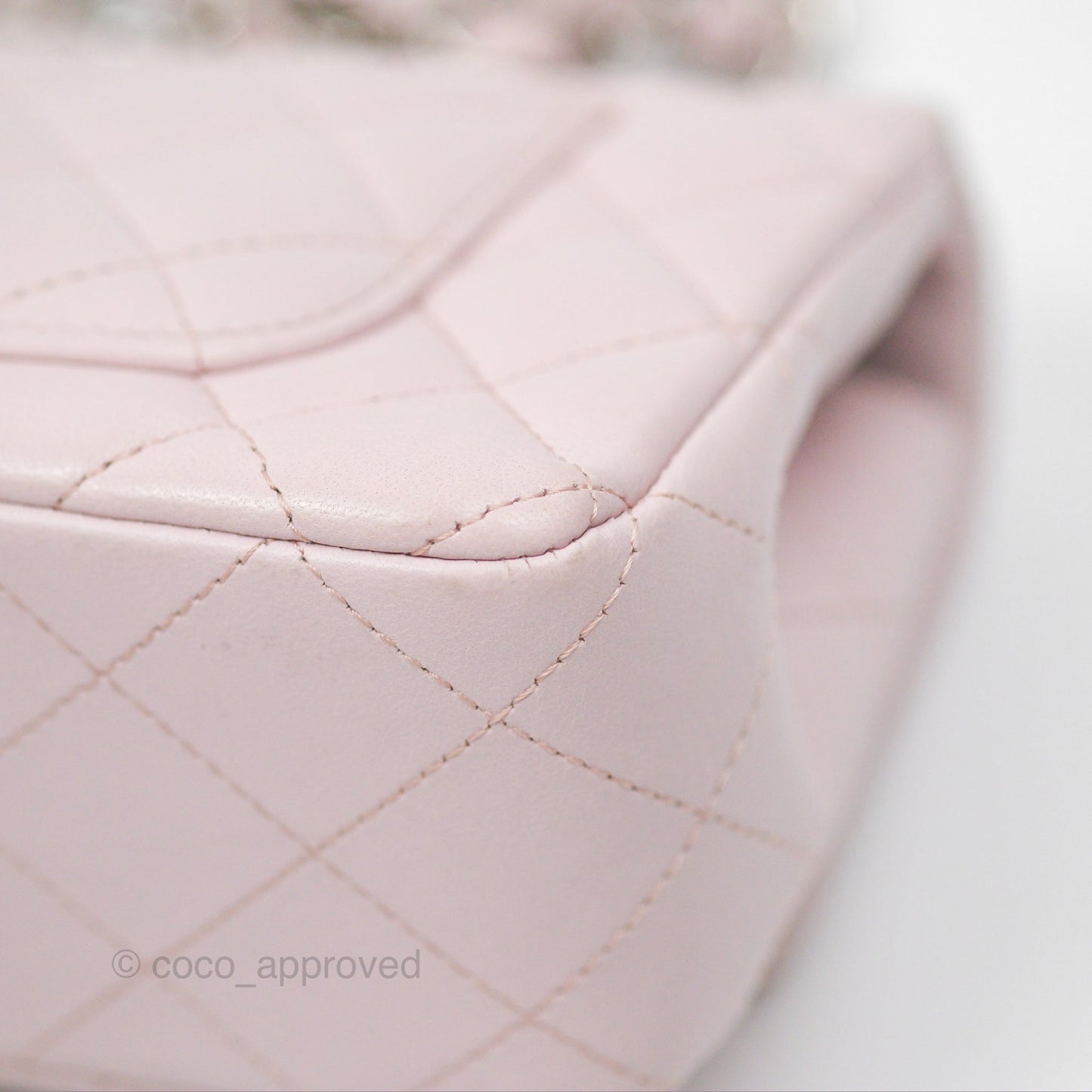 Chanel Quilted Mini Rectangular Light Pink Lambskin Silver Hardware