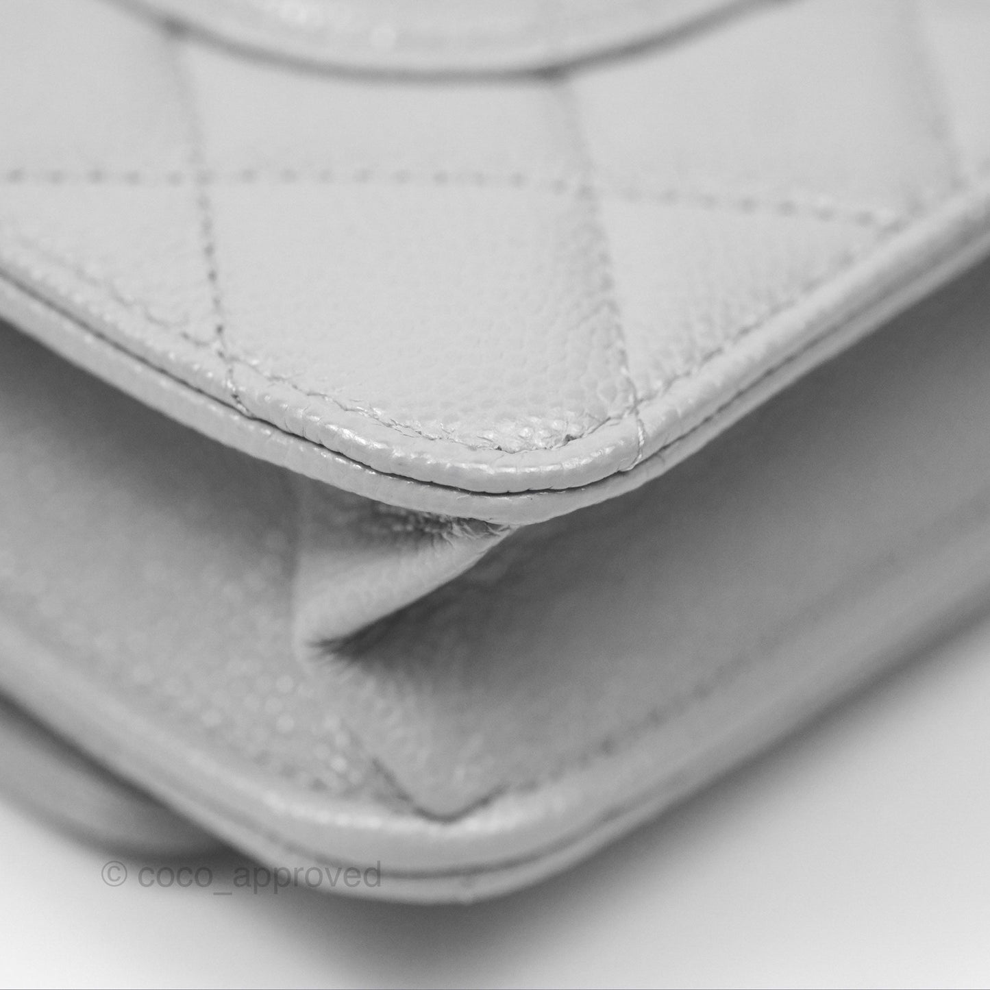 Chanel Quilted Classic Wallet on Chain WOC Grey Caviar Gold Hardware