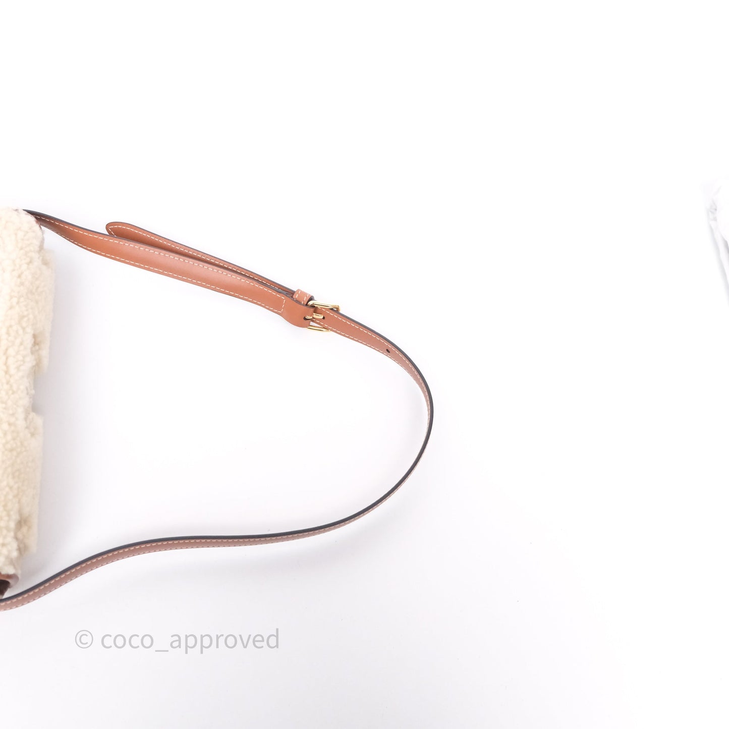 Celine Triomphe Shoulder Bag Beige Shearling