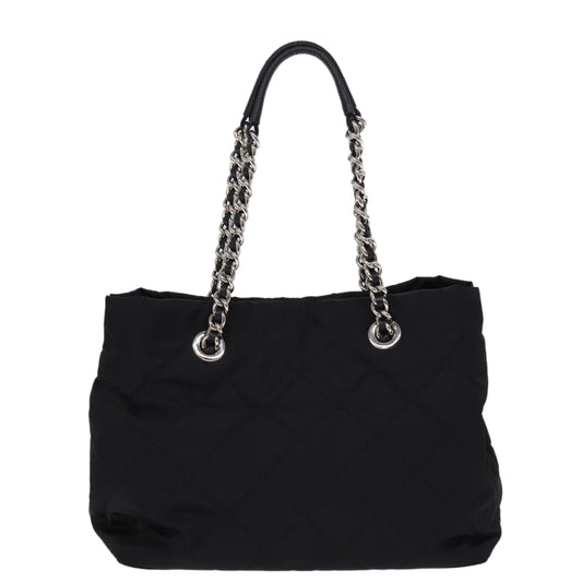 Luxury PradaChain Shoulder Bag Nylon 2way Black 76803
