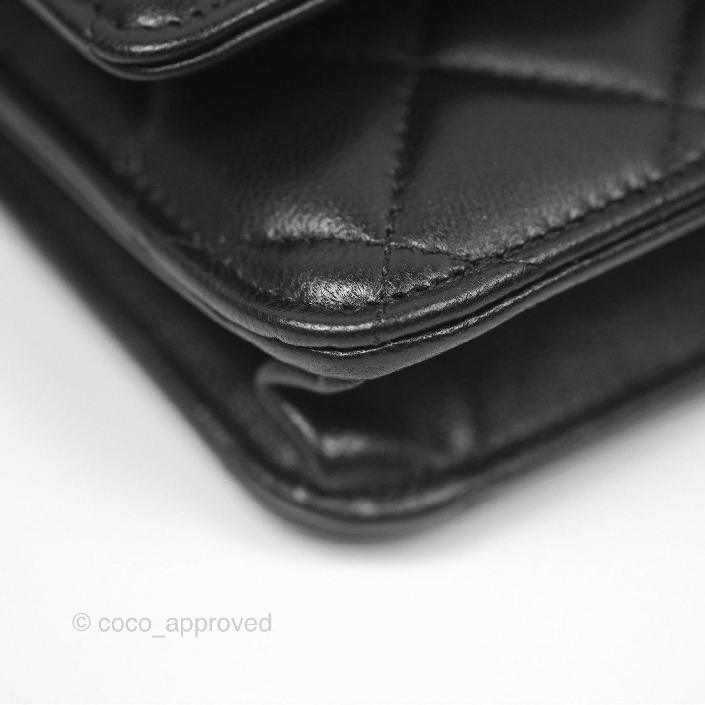 Chanel Quilted Classic Wallet on Chain WOC Black Lambskin Gold Hardware