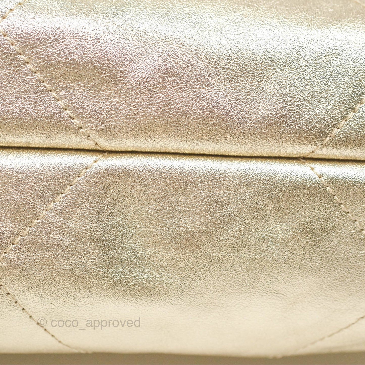 Chanel 22 Small Quilted Iridescent Gold Gold Hardware