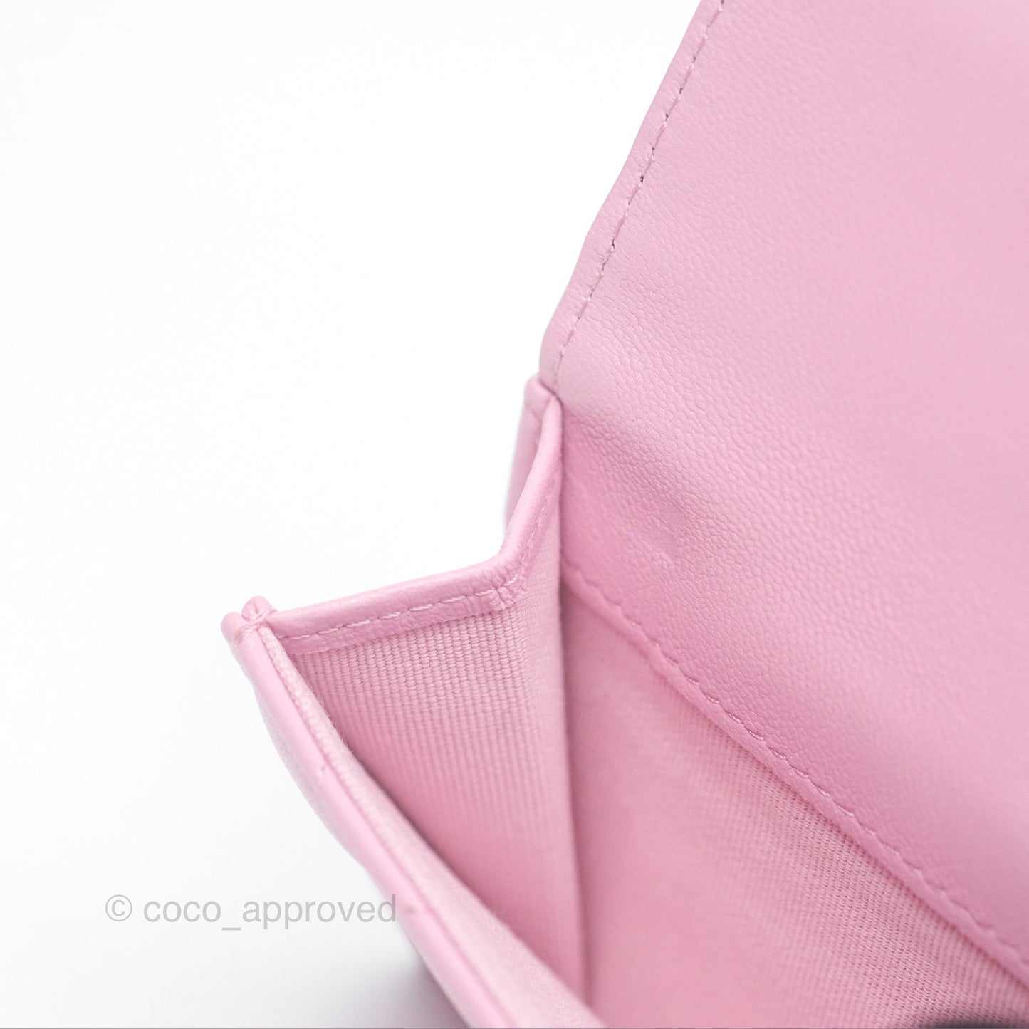 Chanel 19 Short Trifold Wallet Pink Lambskin Silver Hardware