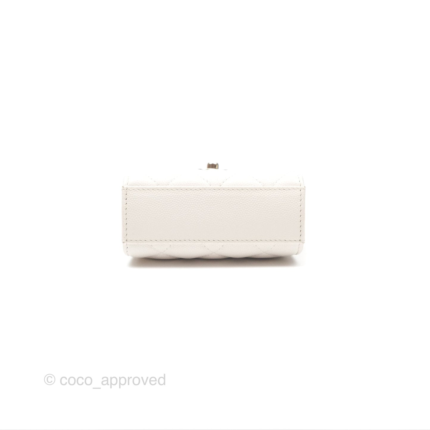 Chanel Classic Quilted Phone Holder White Caviar Gold Hardware