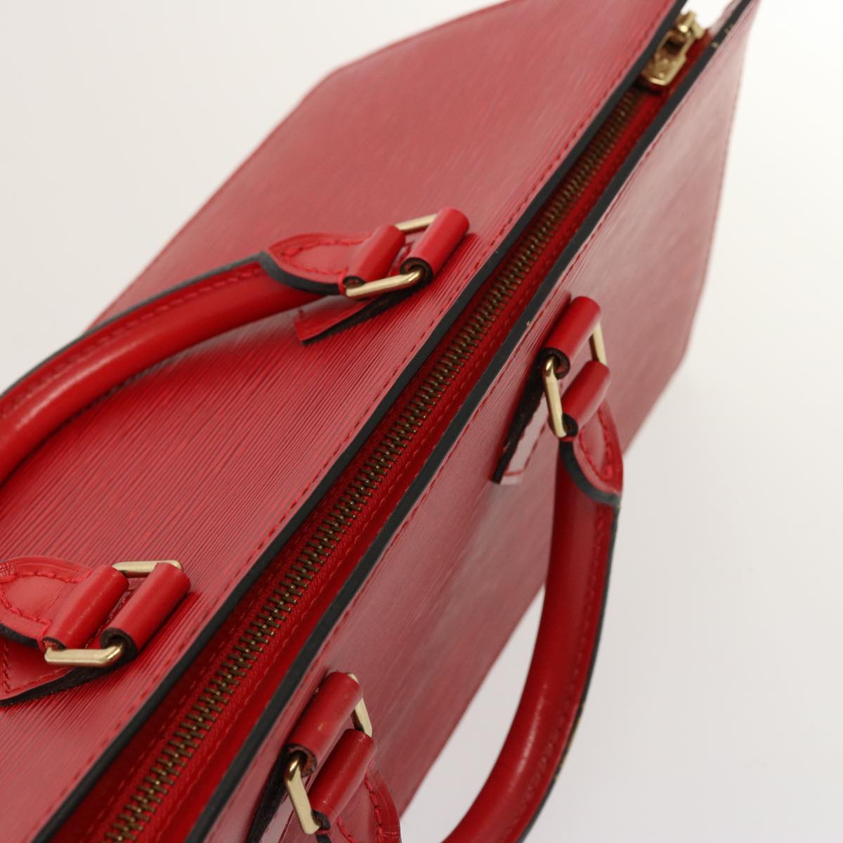 LOUIS VUITTON Epi Sac Triangle Hand Bag Red M52097 LV 76867