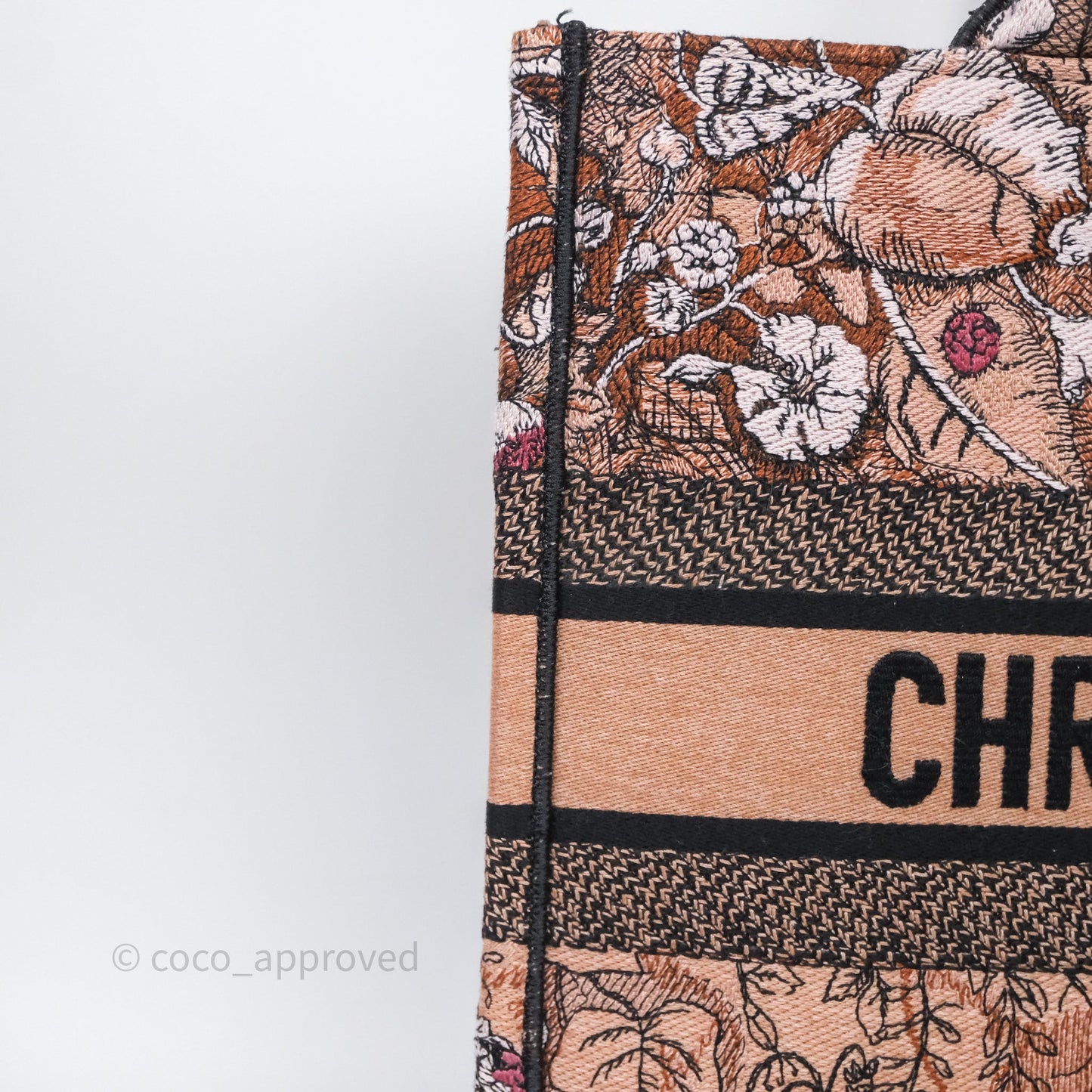 Christian Dior Medium Jardin Magique Book Tote Embroidered Power Pink Canvas