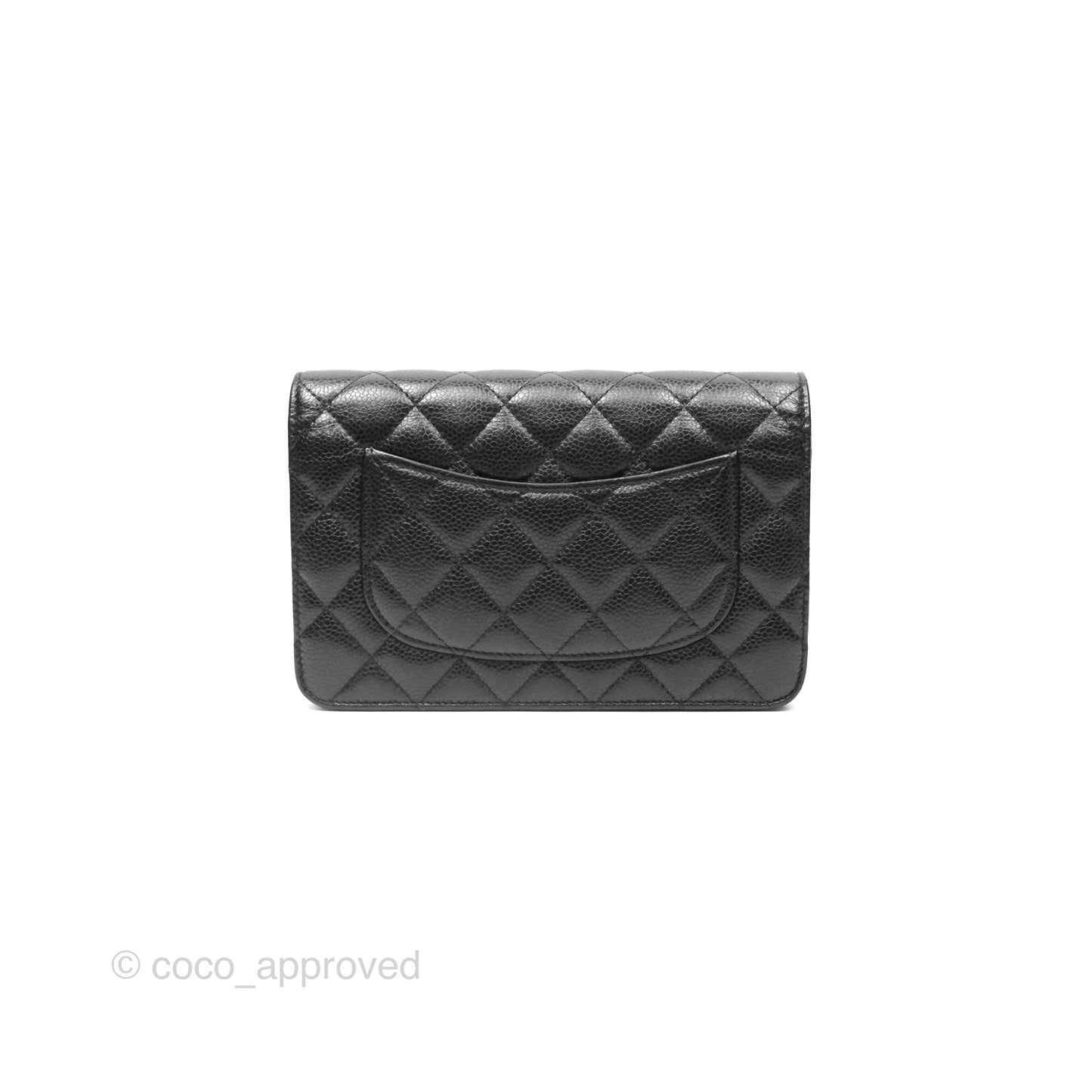 Chanel Classic Quilted Wallet On Chain WOC Black Caviar Gold Hardware