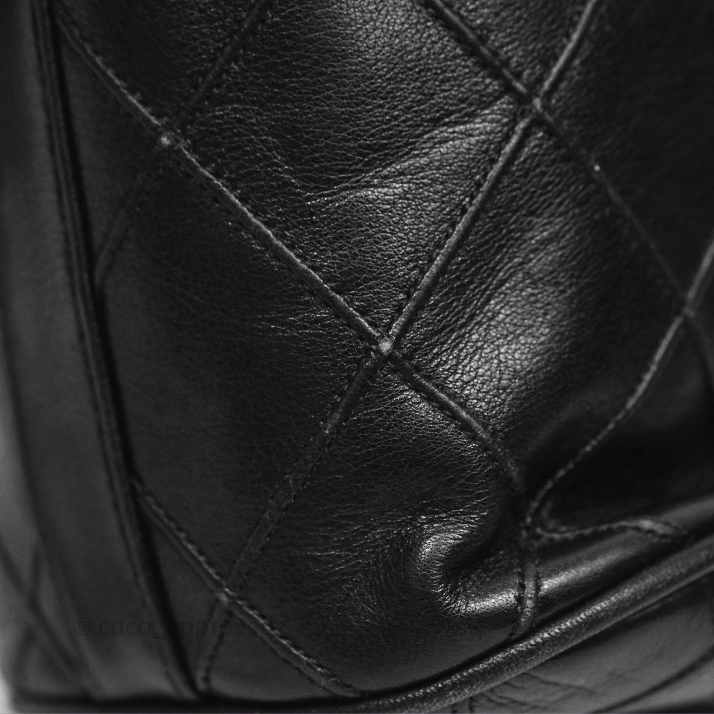 Chanel Vintage Mini CC Bucket Bag Black Lambskin Gold Hardware