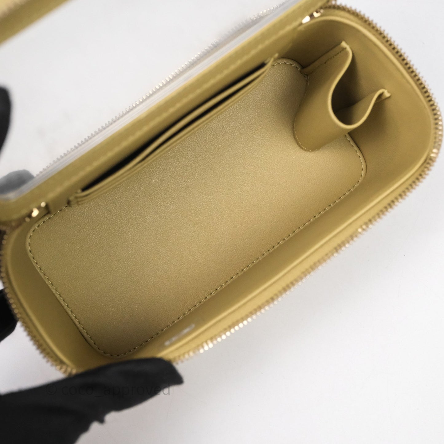 Chanel Top Handle Vanity with Chain Olive Green Lambskin Aged Gold Hardware