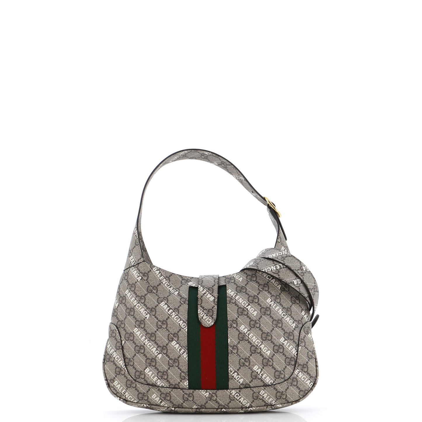 x Luxury Balenciaga The Hacker Project Jackie 1961 Hobo GG Coated Canvas Small