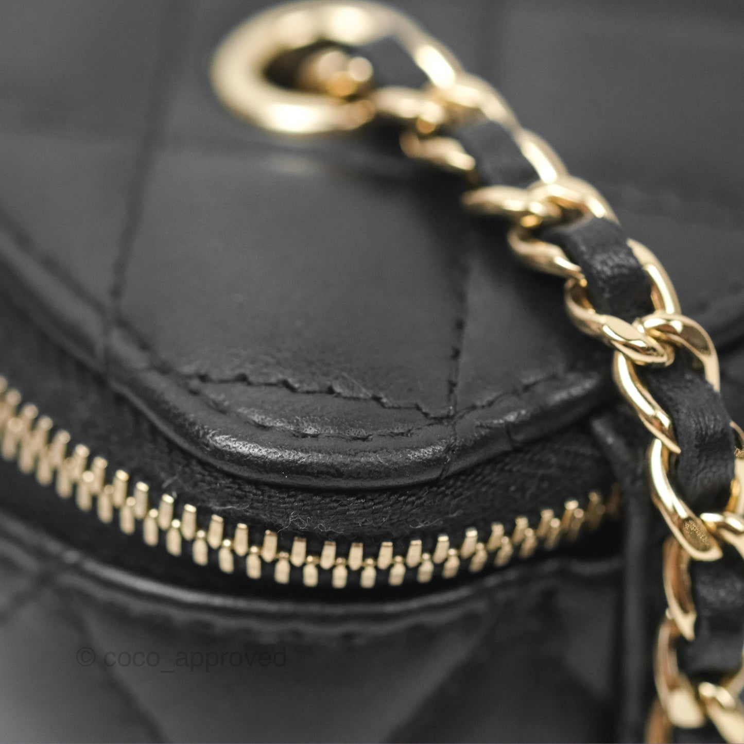 Chanel Vanity Rectangular Black Lambskin Gold Hardware