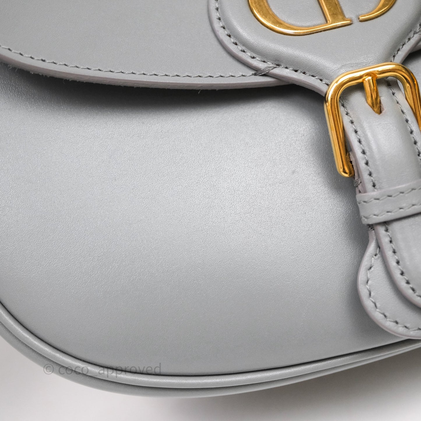 Christian Dior Medium Bobby Flap Grey Box Calfskin