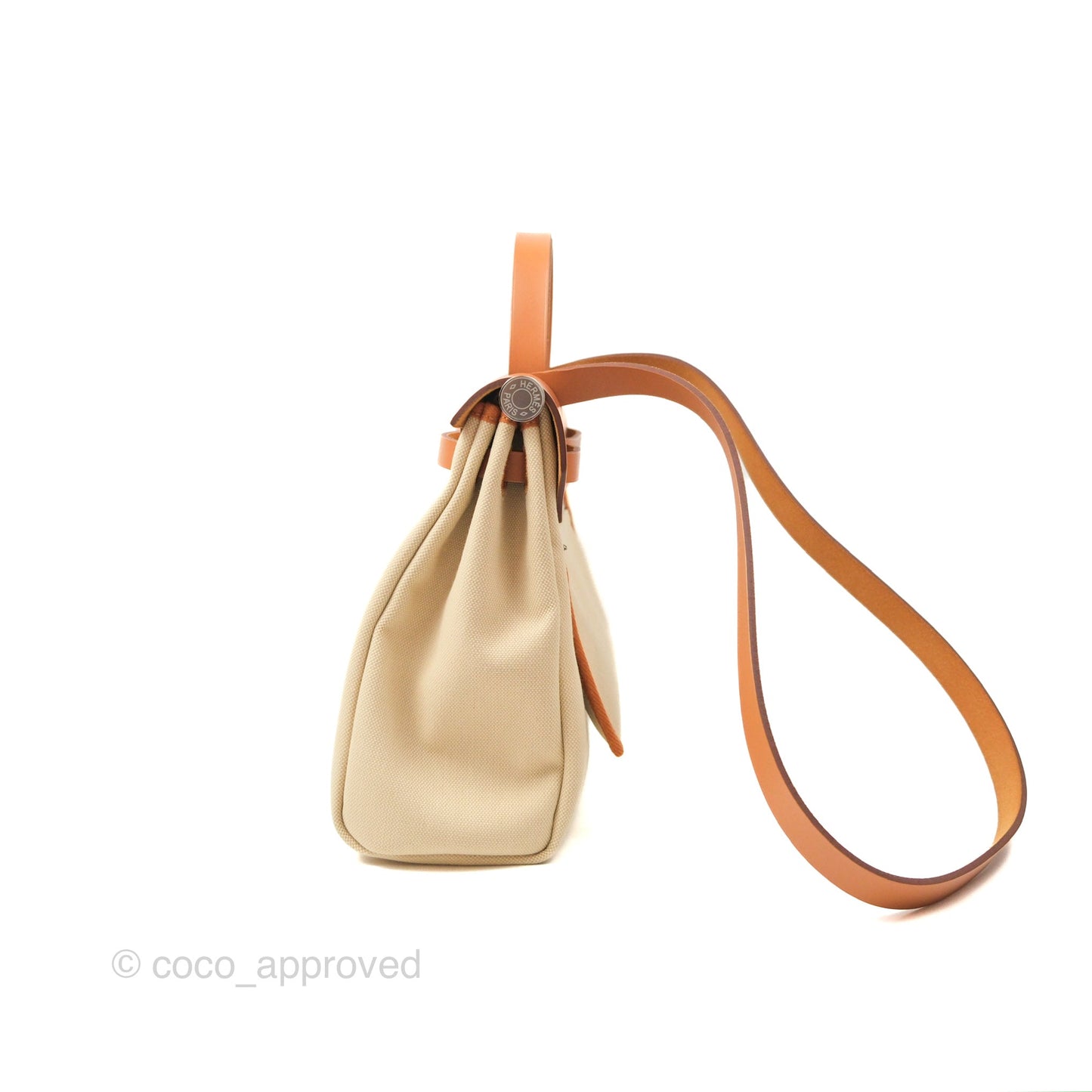Hermès Herbag Zip 31 Retourne Beton / Nature Canvas Palladium Hardware