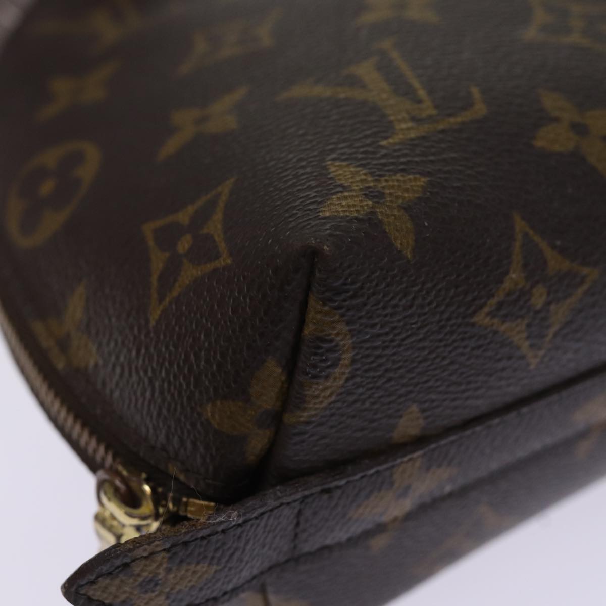 LOUIS VUITTON Monogram Trousse Demi Ronde Cosmetic Pouch M47520 LV 76931