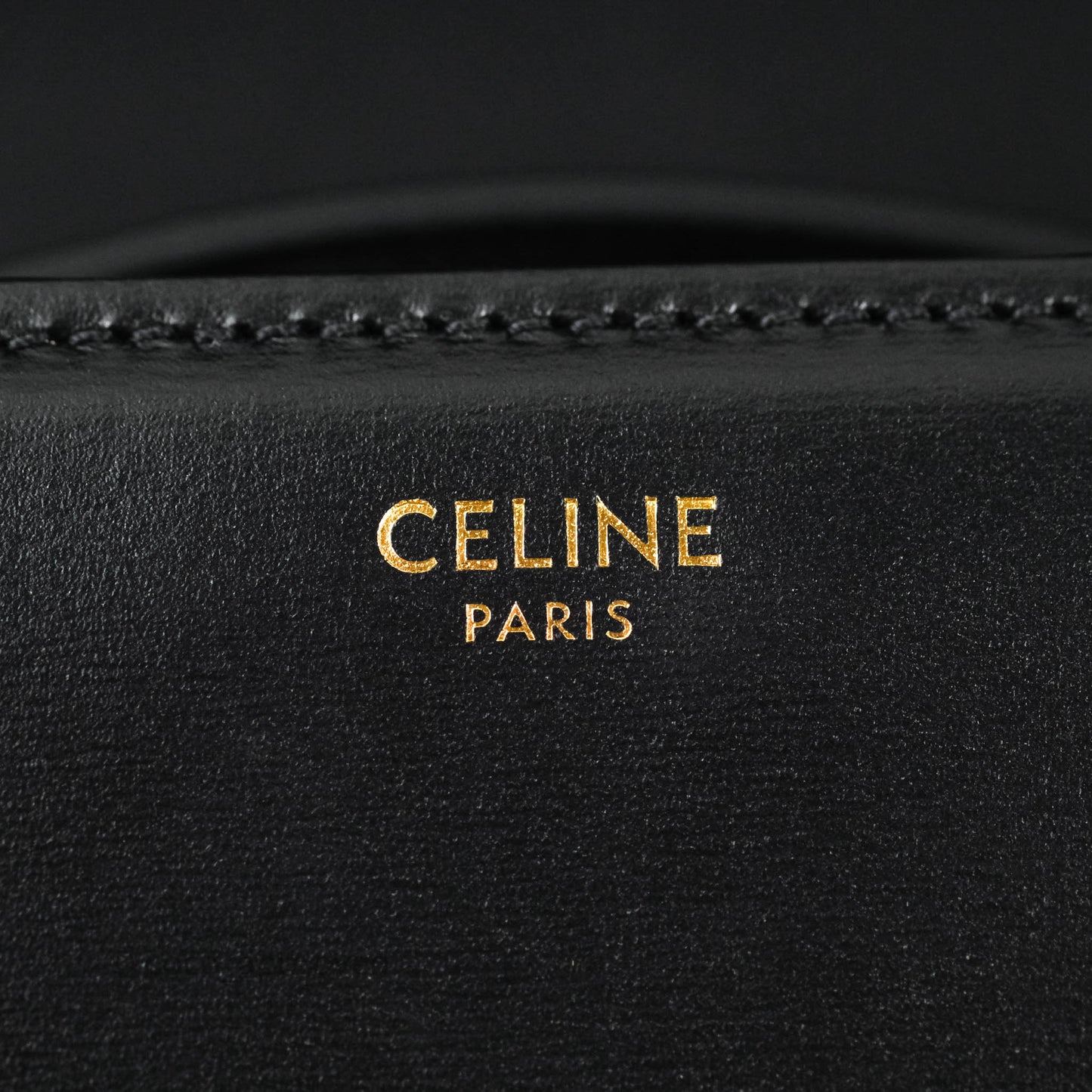 Celine Shiny Calfskin Medium Triomphe Black