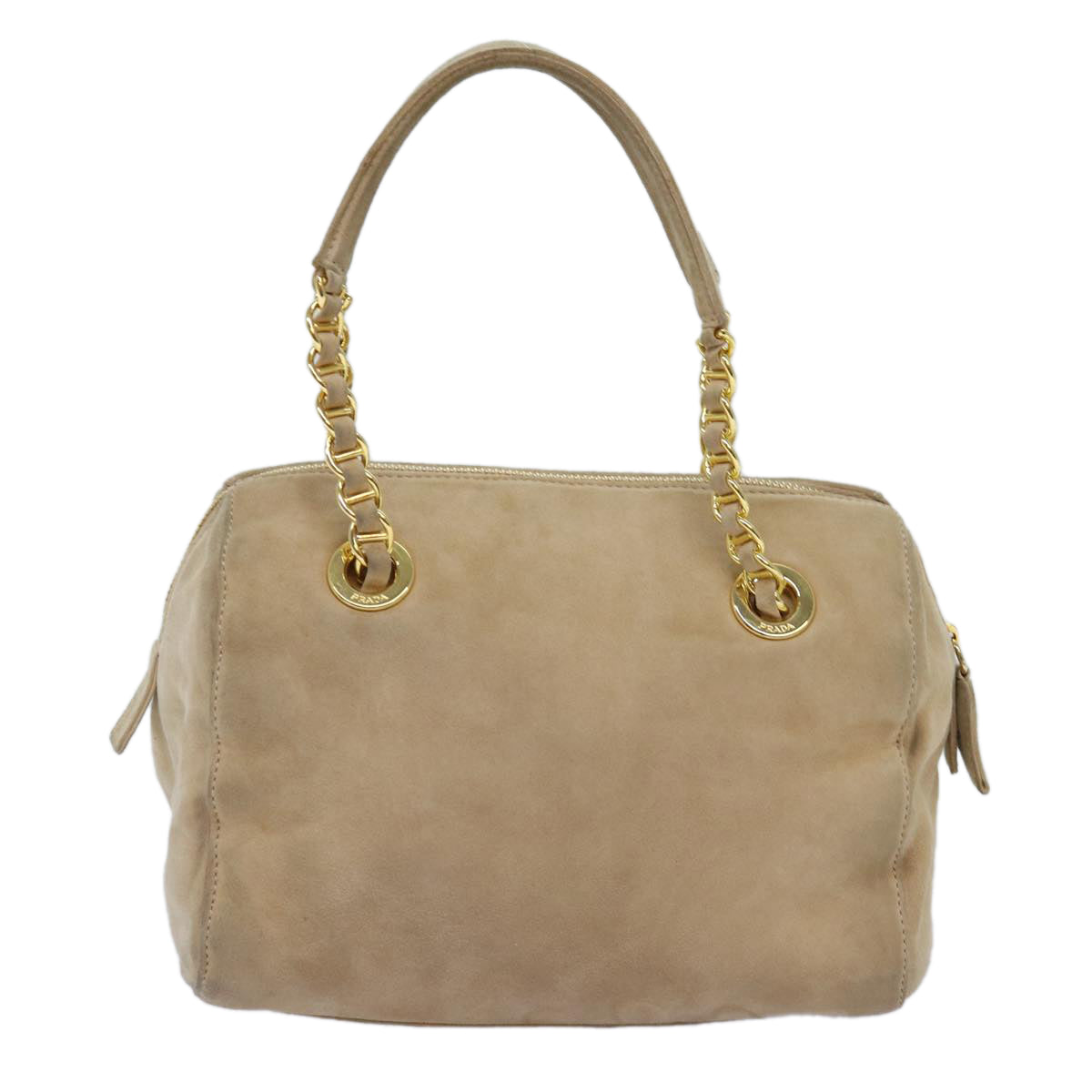 Luxury PradaHand Bag Suede Beige 76978