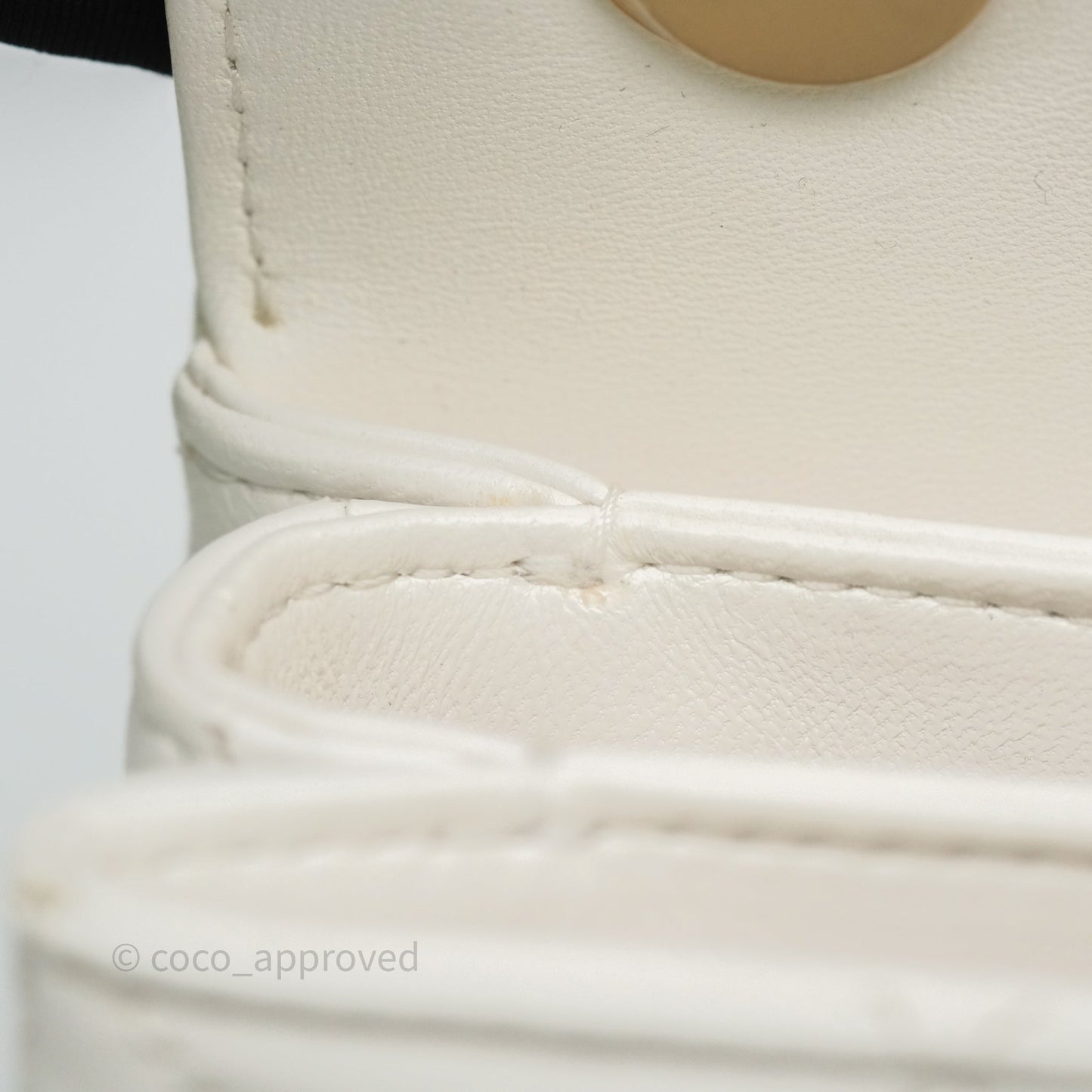 Chanel Mini Trendy CC Handle Bag Lacquered Logo White Lambskin
