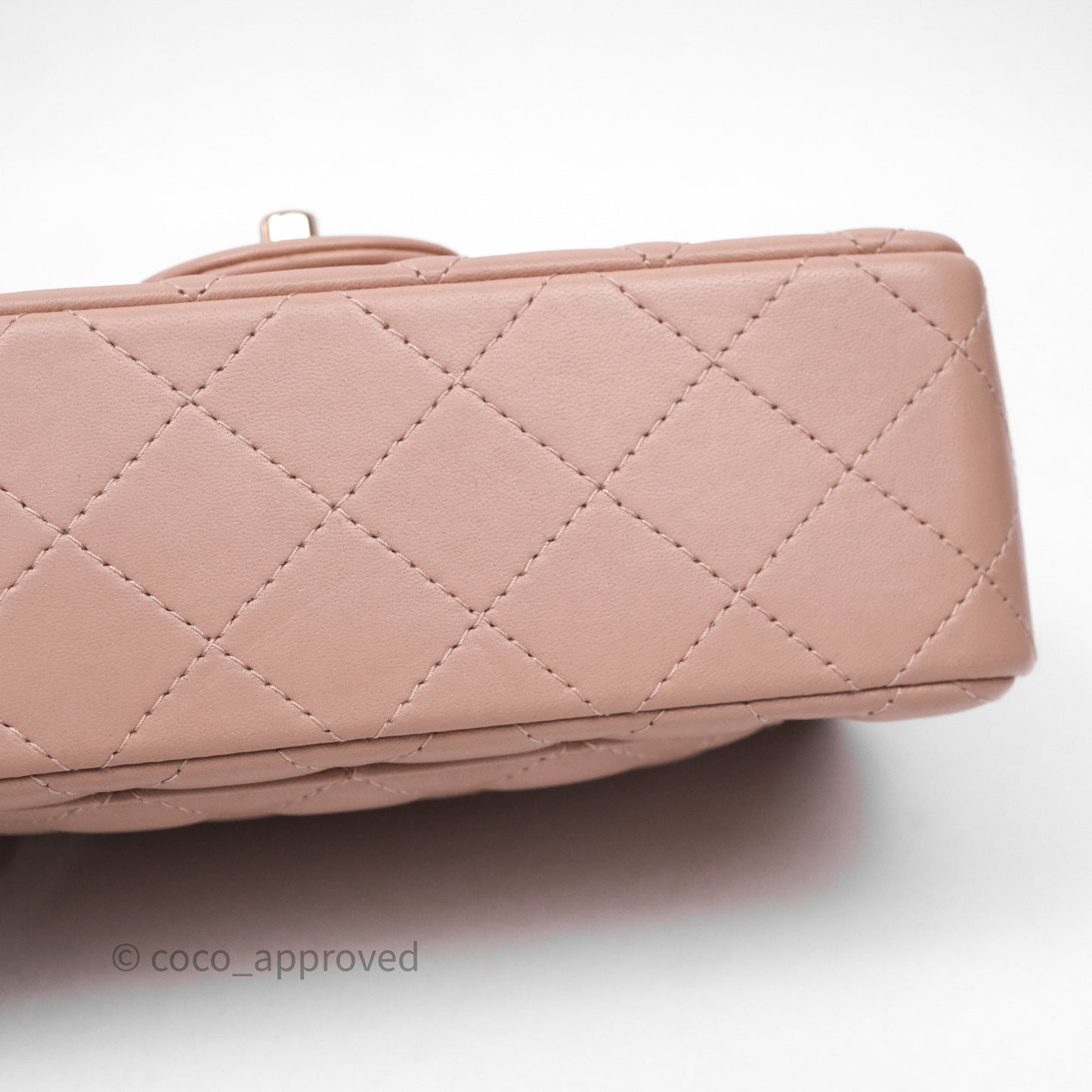 Chanel Mini Rectangular Quilted Beige Lambskin Gold Hardware