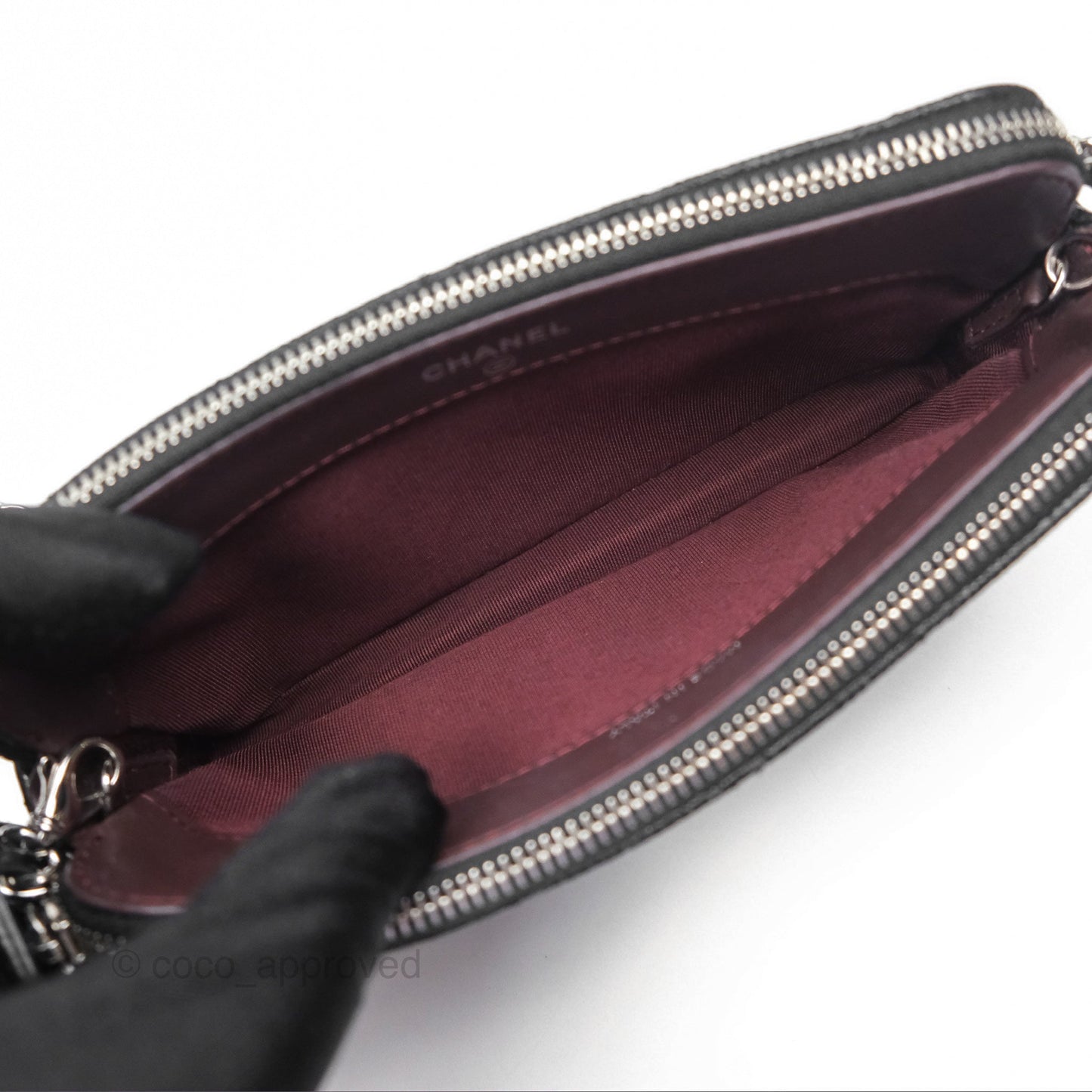 Chanel Clutch with Chain Black Caviar Silver Hardware