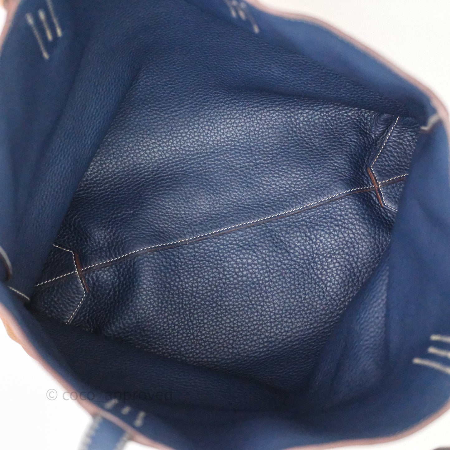 Hermès Double Sens Tote 36 Gold/Navy Clemence