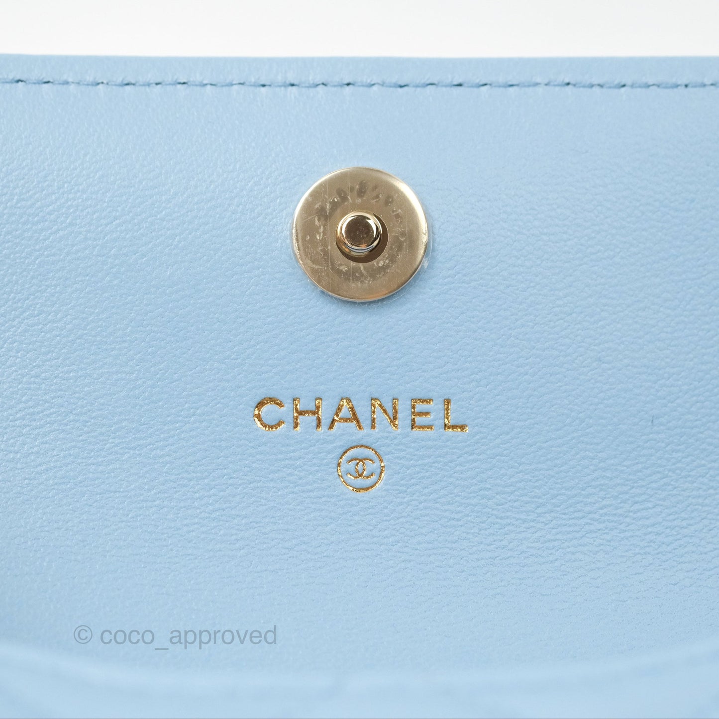 Chanel Mini Chain Around Clutch With Chain Blue Lambskin Gold Hardware