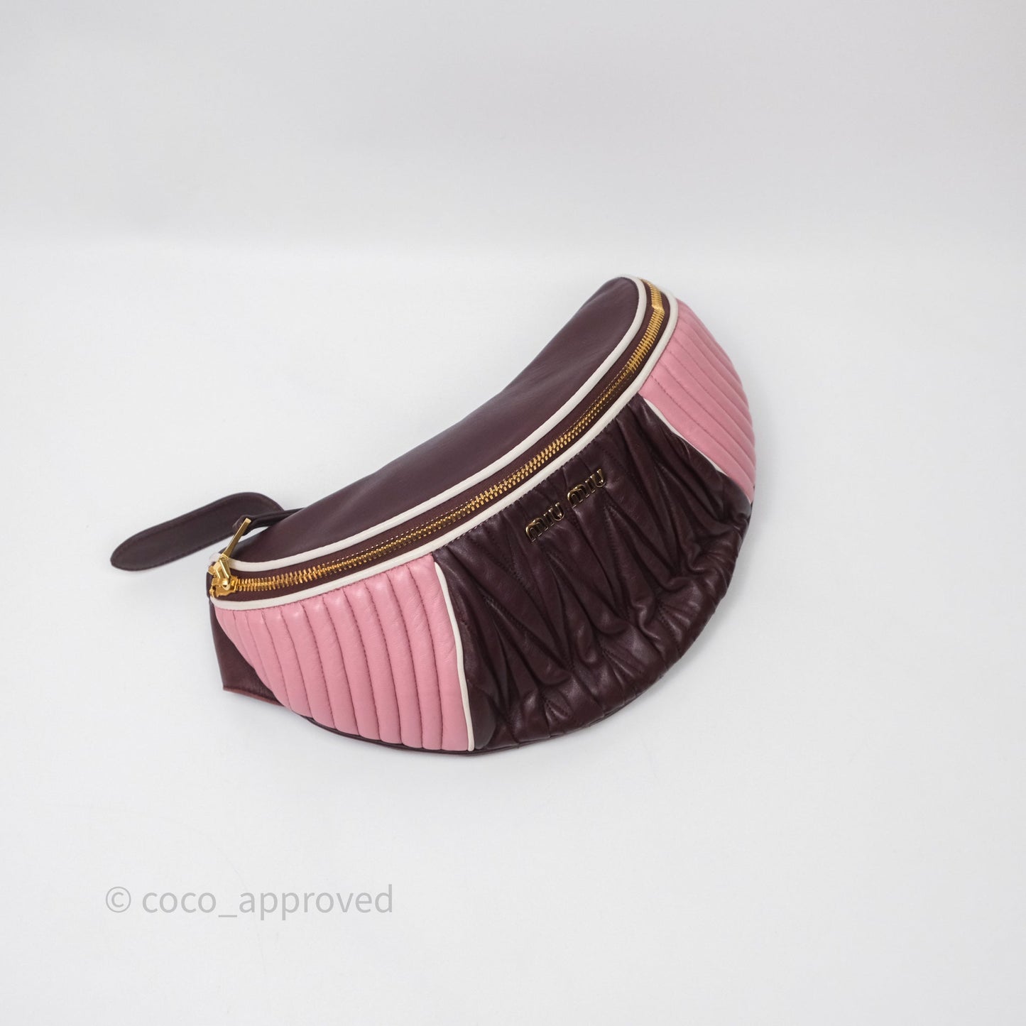 Miu Miu Bumbag Burgundy/Pink Gold Hardware