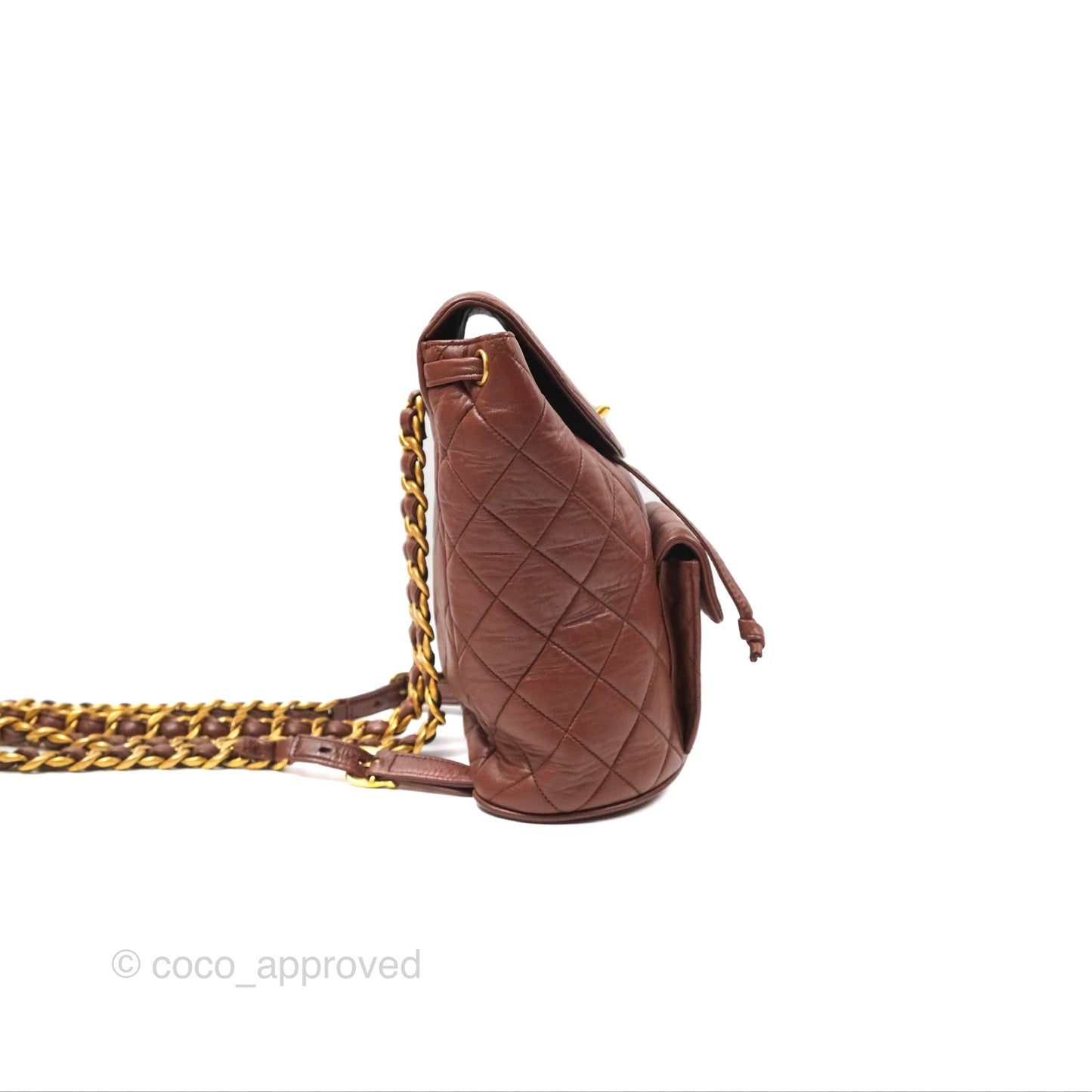 Chanel Vintage CC Duma Backpack Brown Lambskin 24K Gold Hardware