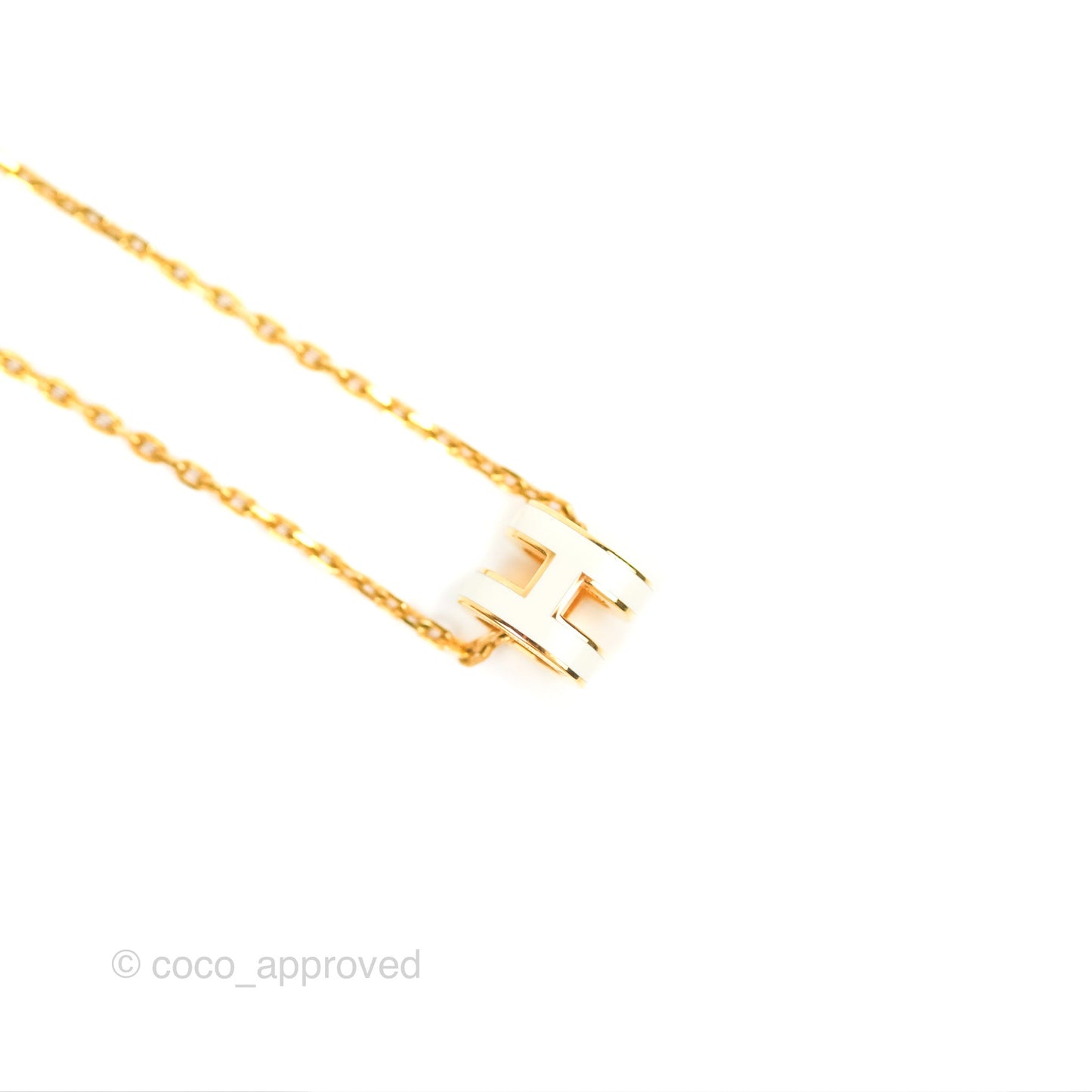 Hermès Mini Pop H Pendant Necklace White Gold Hardware