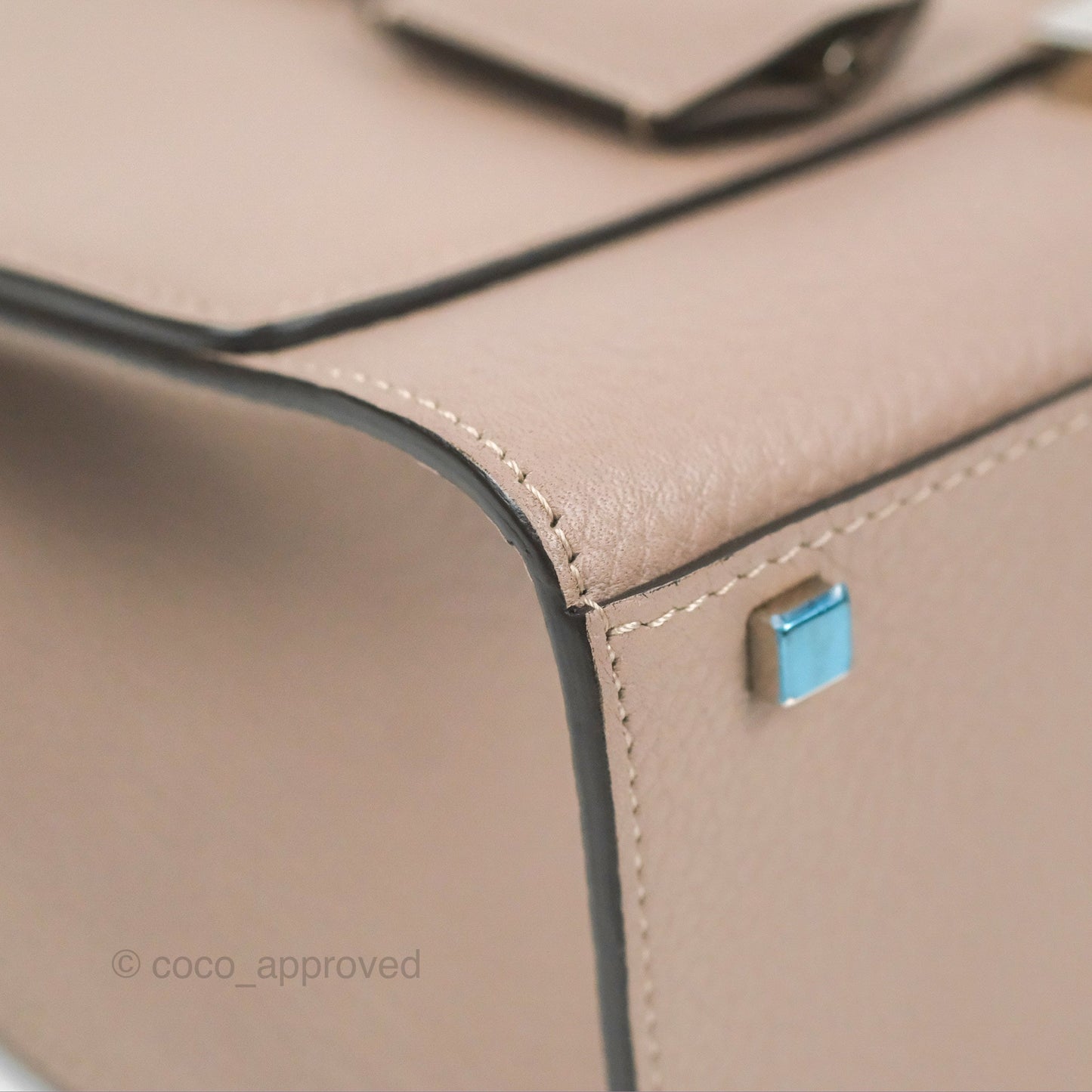 Moynat Réjane PM bag Tourterelle Grained Blush Leather Silver Hardware