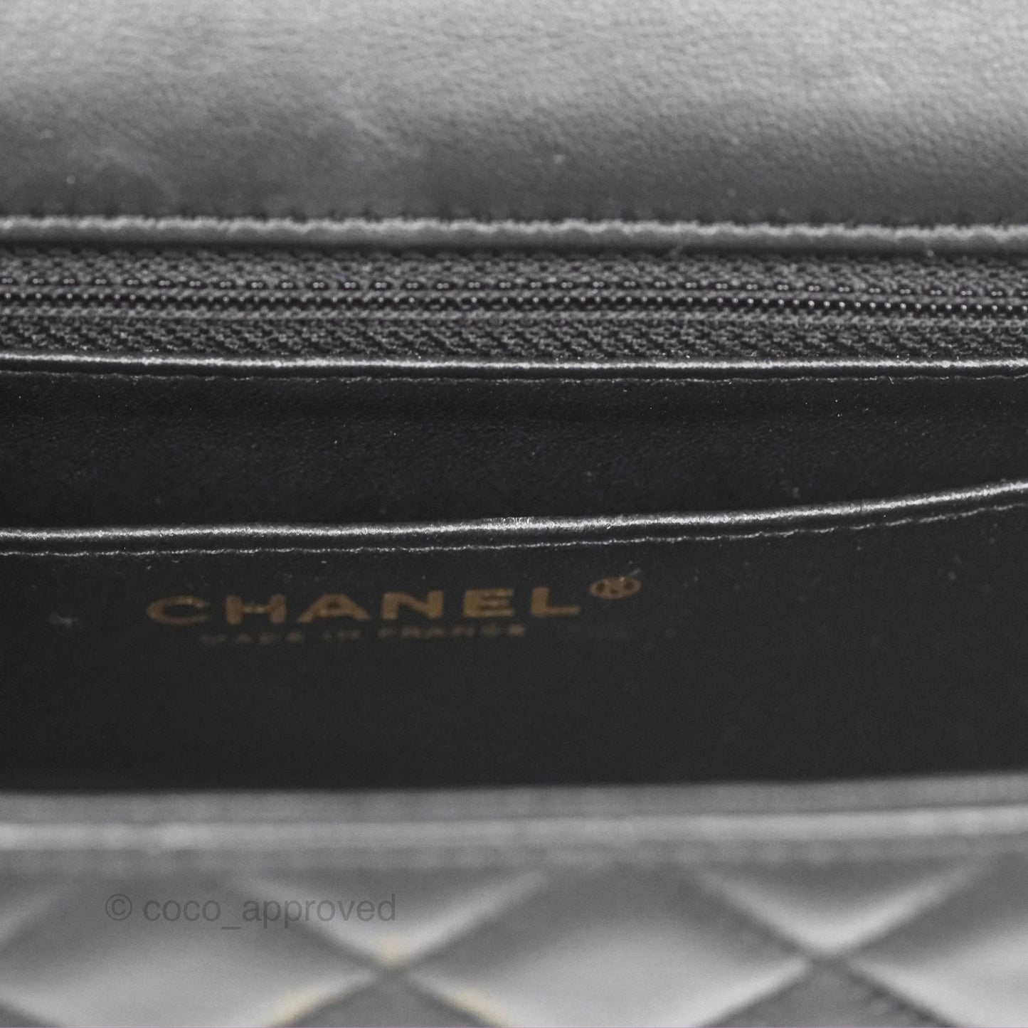 Chanel Quilted Mini Rectangular Black Lambskin Gold Hardware