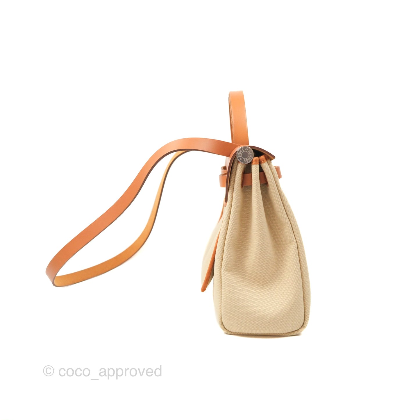Hermès Herbag Zip 31 Retourne Beton / Nature Canvas Palladium Hardware
