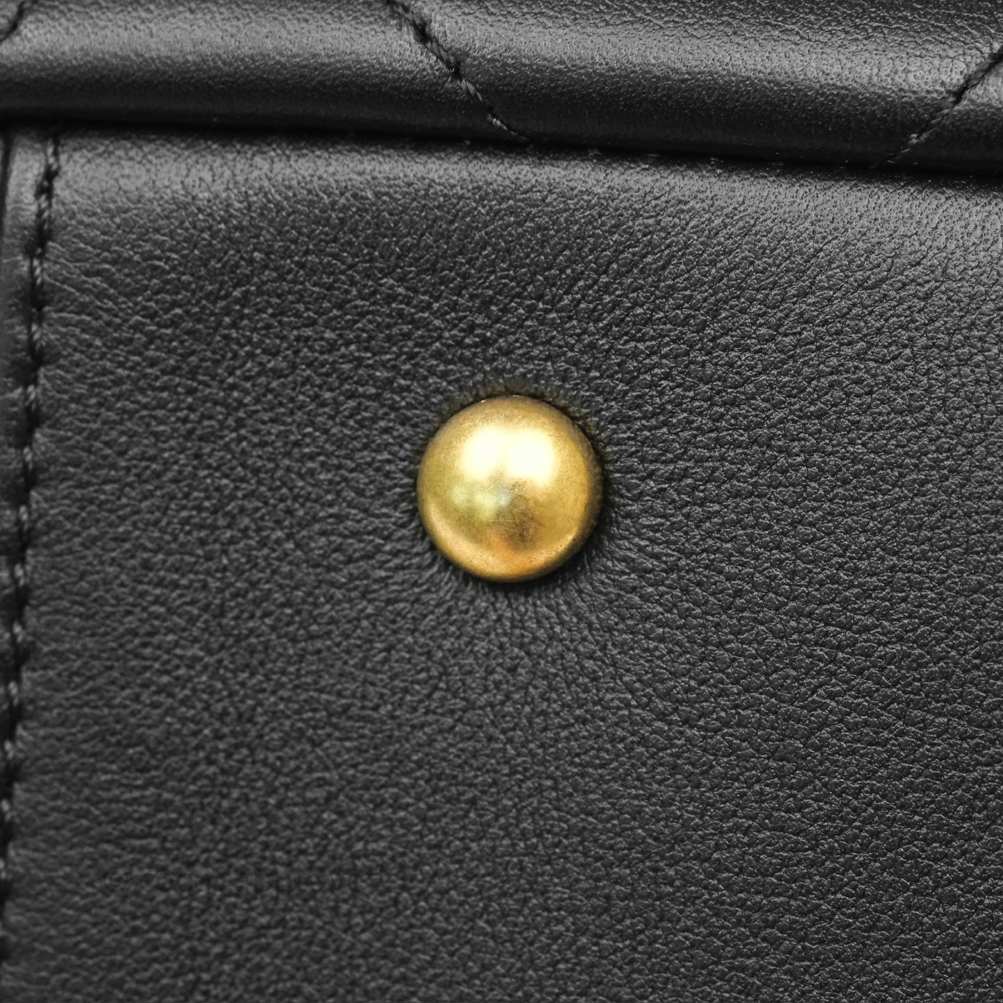 Chanel Stitched Large Shopping Bag Black Calfskin Aged Gold Hardware