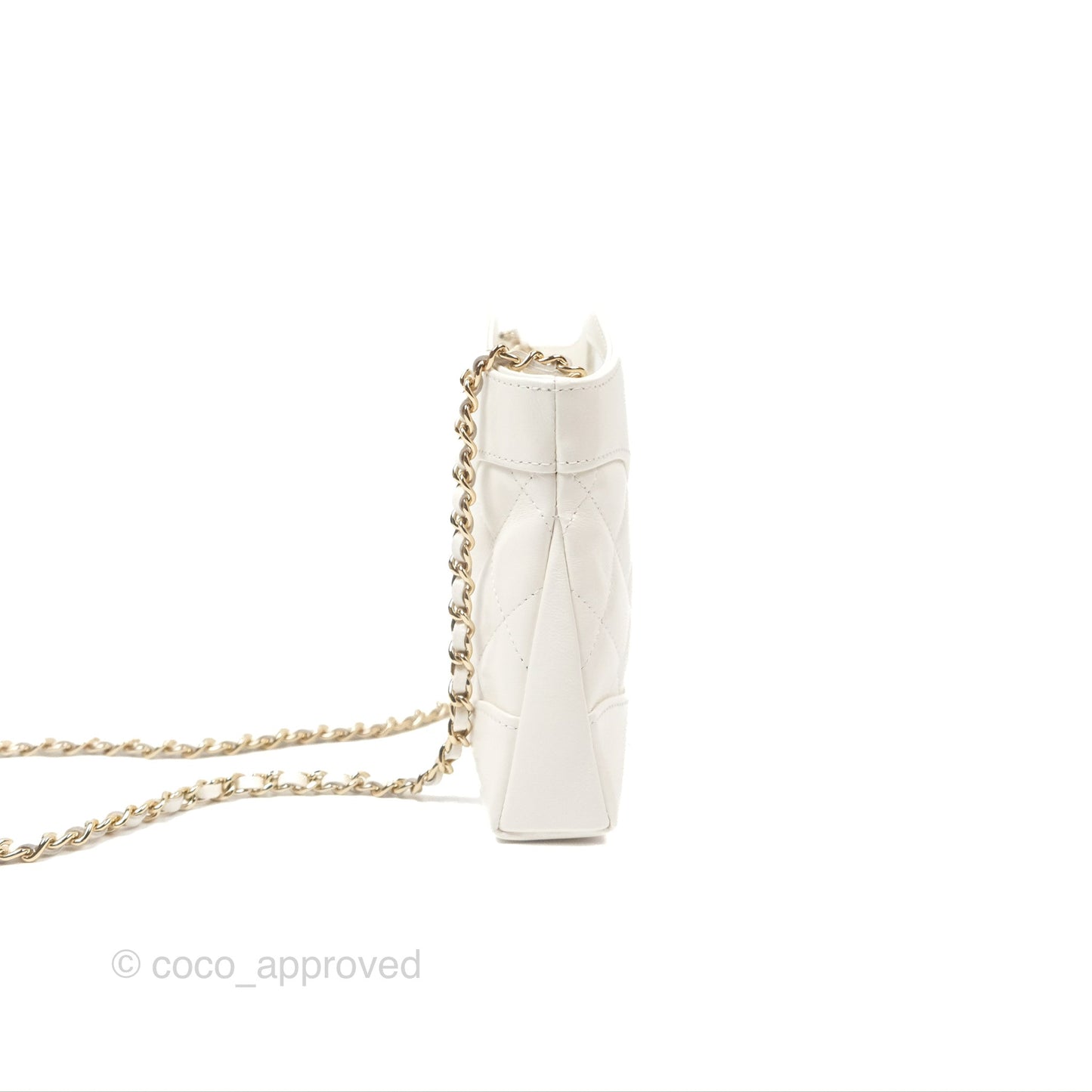 Chanel Nano 31 White Shiny Calfskin Gold Hardware
