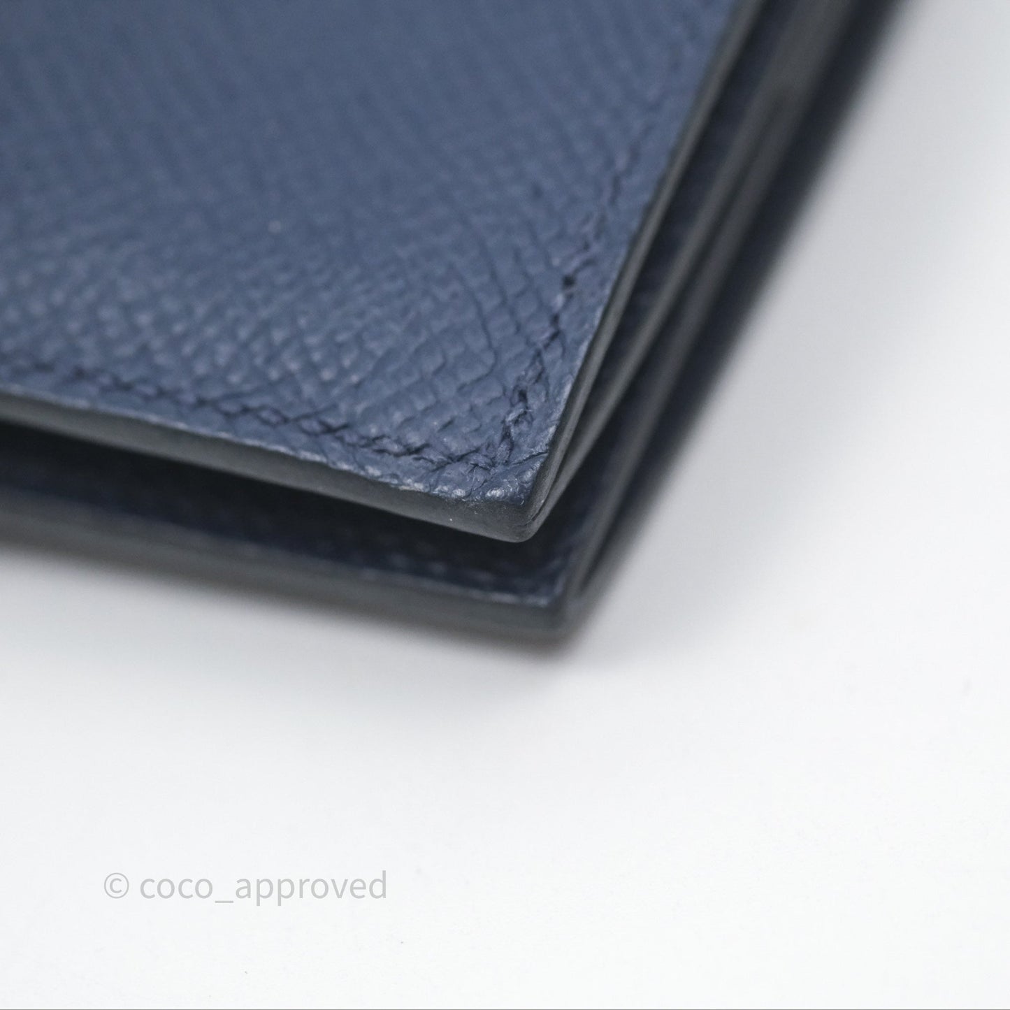 Hermès Bearn Mini Wallet Bleu Saphir 73 Epsom Palladium Hardware