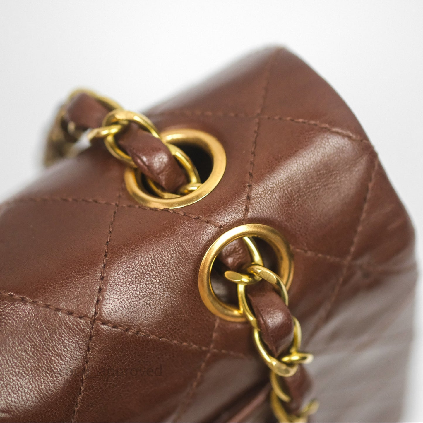 Chanel Vintage Small Classic Flap Brown Lambskin 24K Gold Hardware
