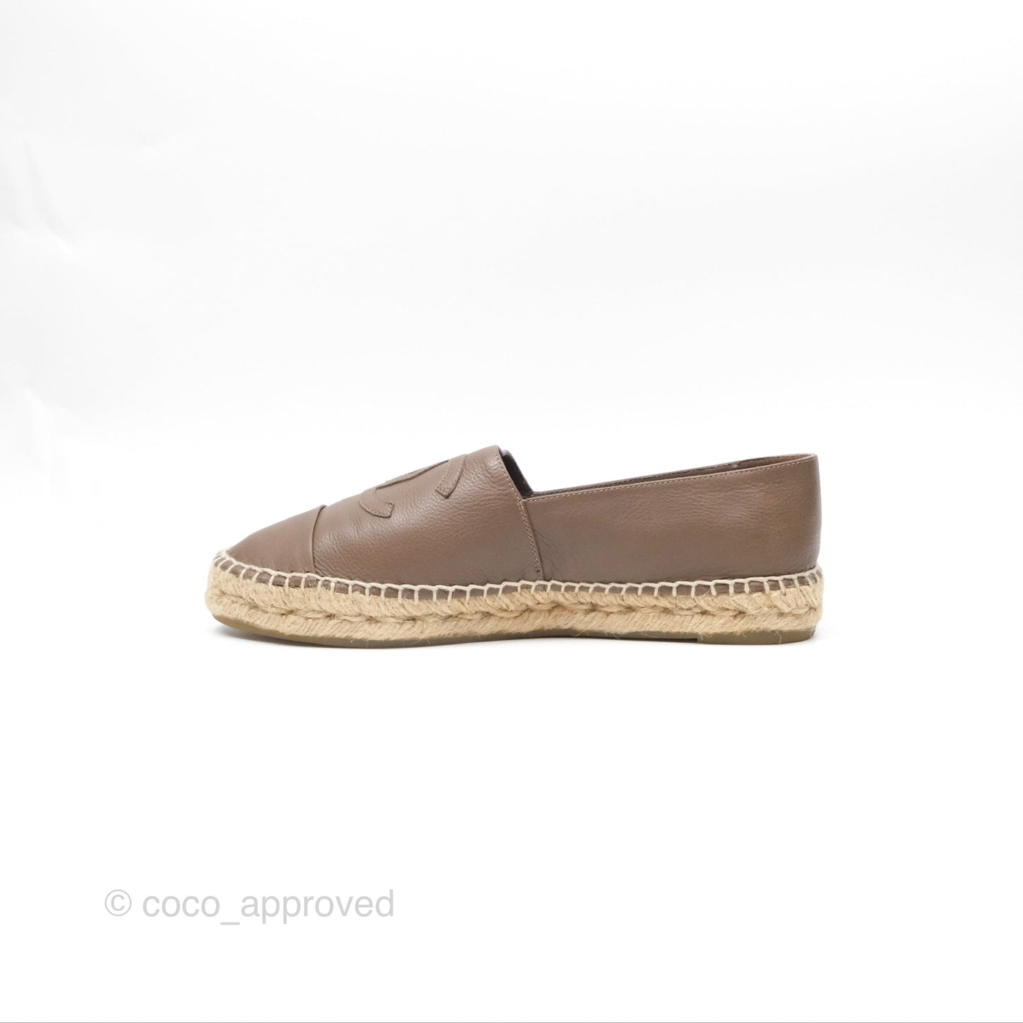 Chanel Espadrille Brown Leather Size 40