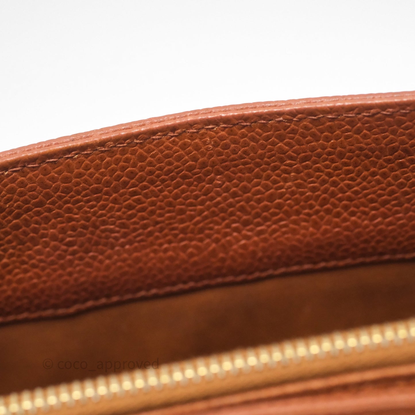 Chanel Vintage Tote Caramel Caviar 24K Gold Hardware
