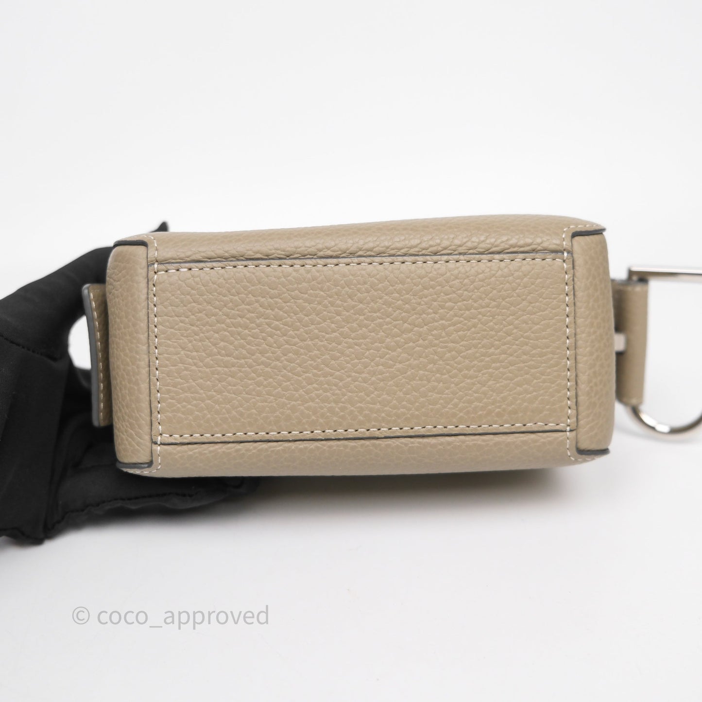 Delvaux Cool Box Nano Ivory Taurillon Soft Grained Calfskin Palladium Hardware