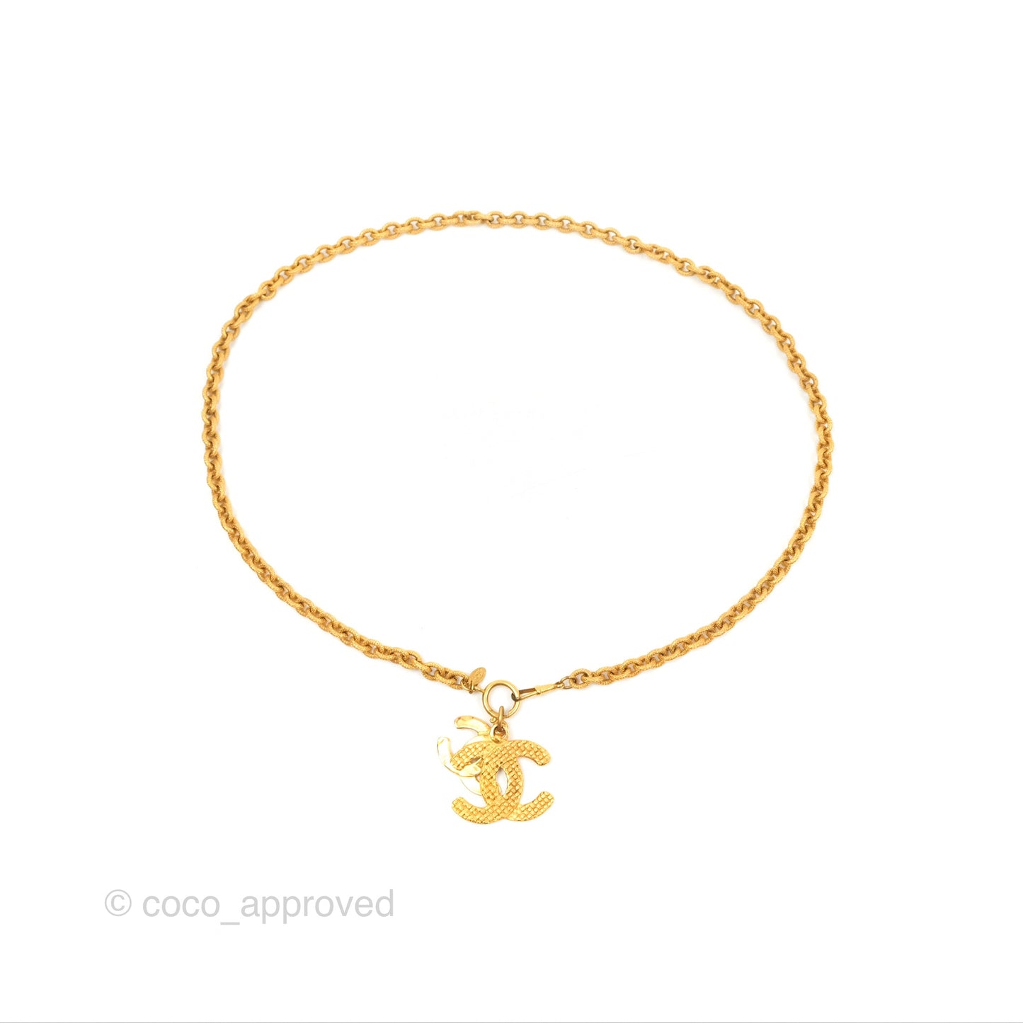 Chanel Vintage CC Necklace Gold Tone