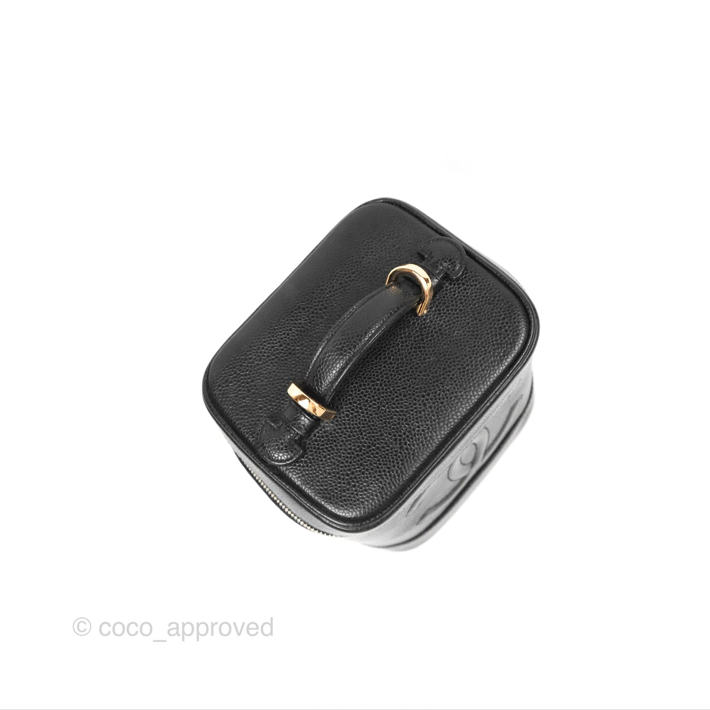 Chanel Vintage Vanity Case Black Caviar Gold Hardware