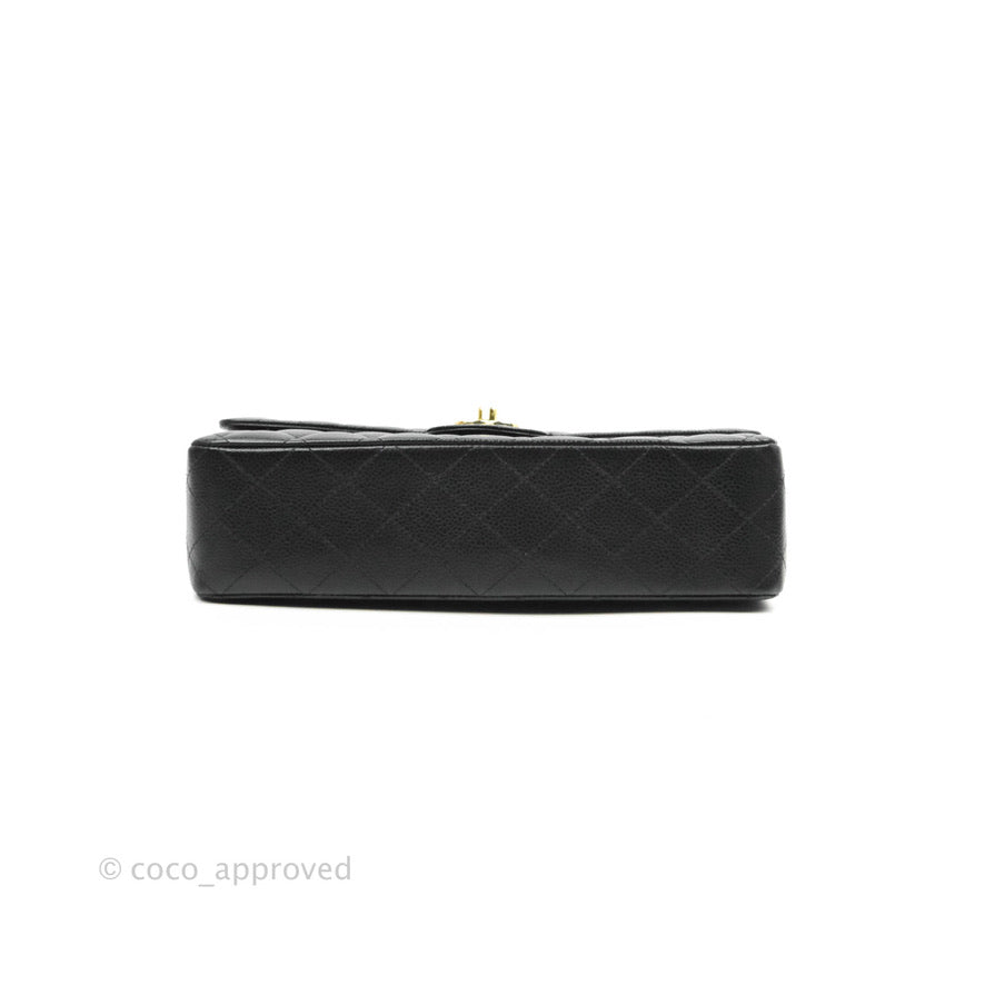 Chanel Classic Double Flap M/L Black Caviar Gold Hardware