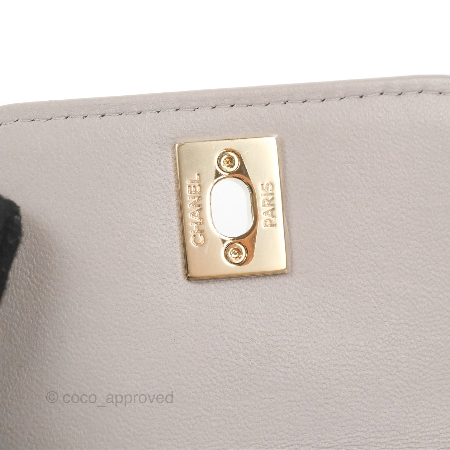 Chanel Mini Quilted Trendy CC Clutch With Chain Light Grey Lambskin Gold Hardware