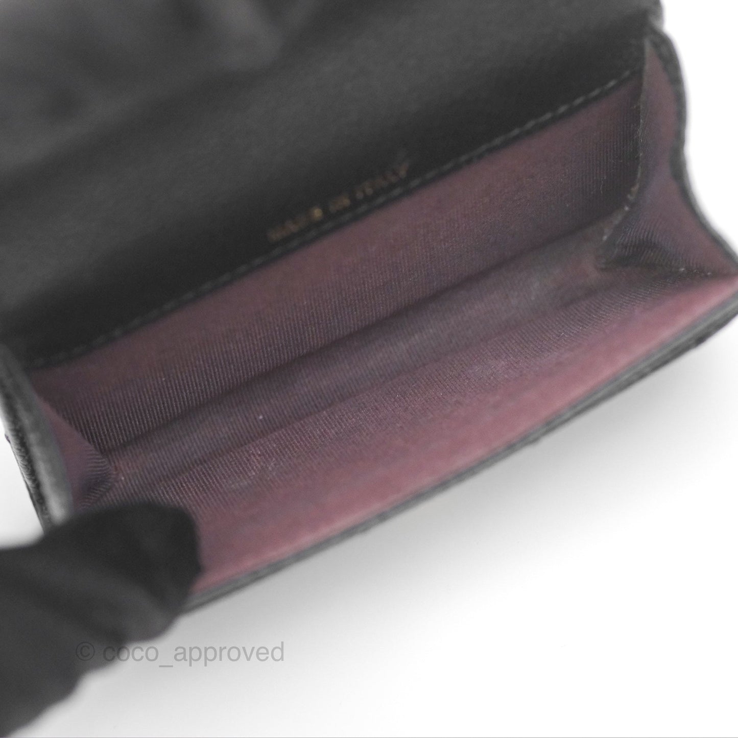 Chanel Quilted Flap Card Holder Black Caviar Gold Hardware