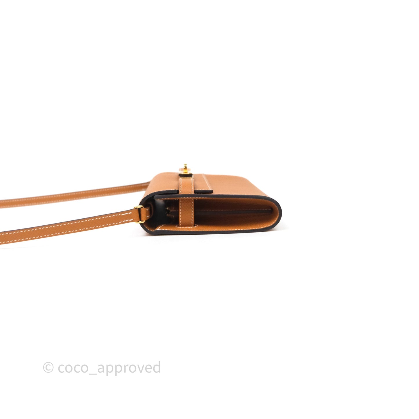Hermès Kelly To Go Wallet Toffee 1H Epsom Gold Hardware
