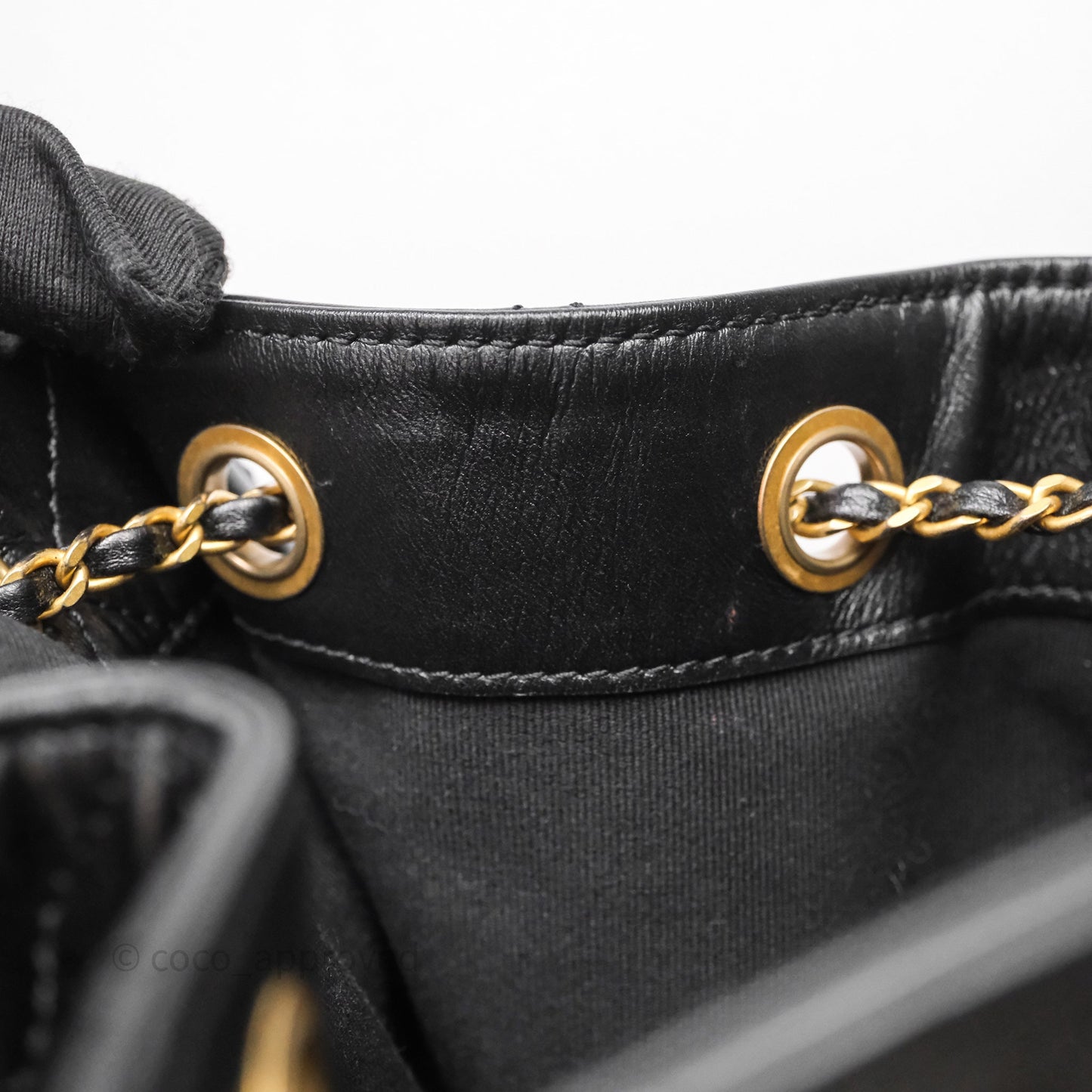 Chanel 25 Medium Black Crumpled Calfskin Aged Gold Hardware
