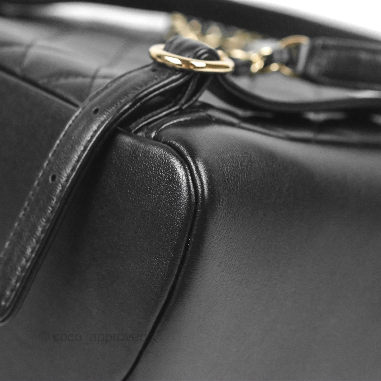 Chanel Duma Backpack Large Black Calfskin Gold Hardware 23P