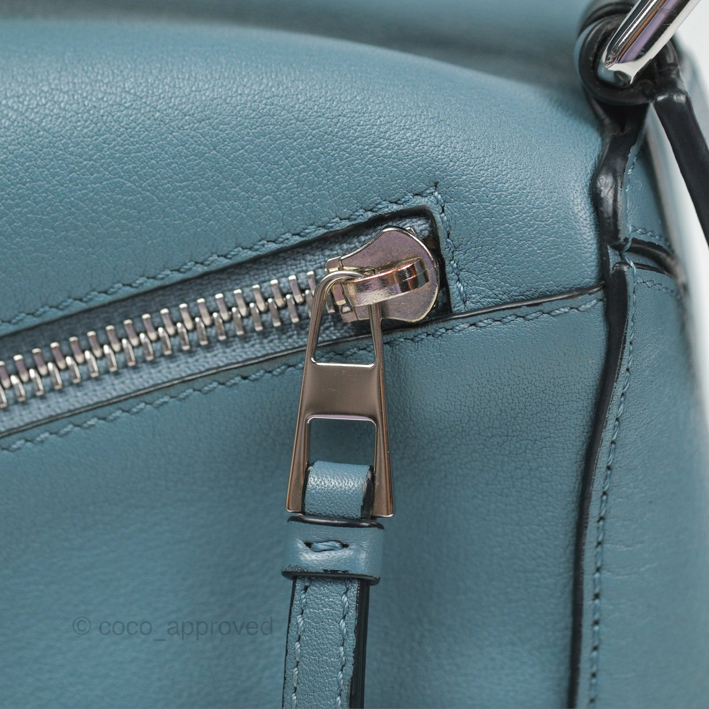 Loewe Small Puzzle Bag Stone Blue Calfskin Silver Hardware