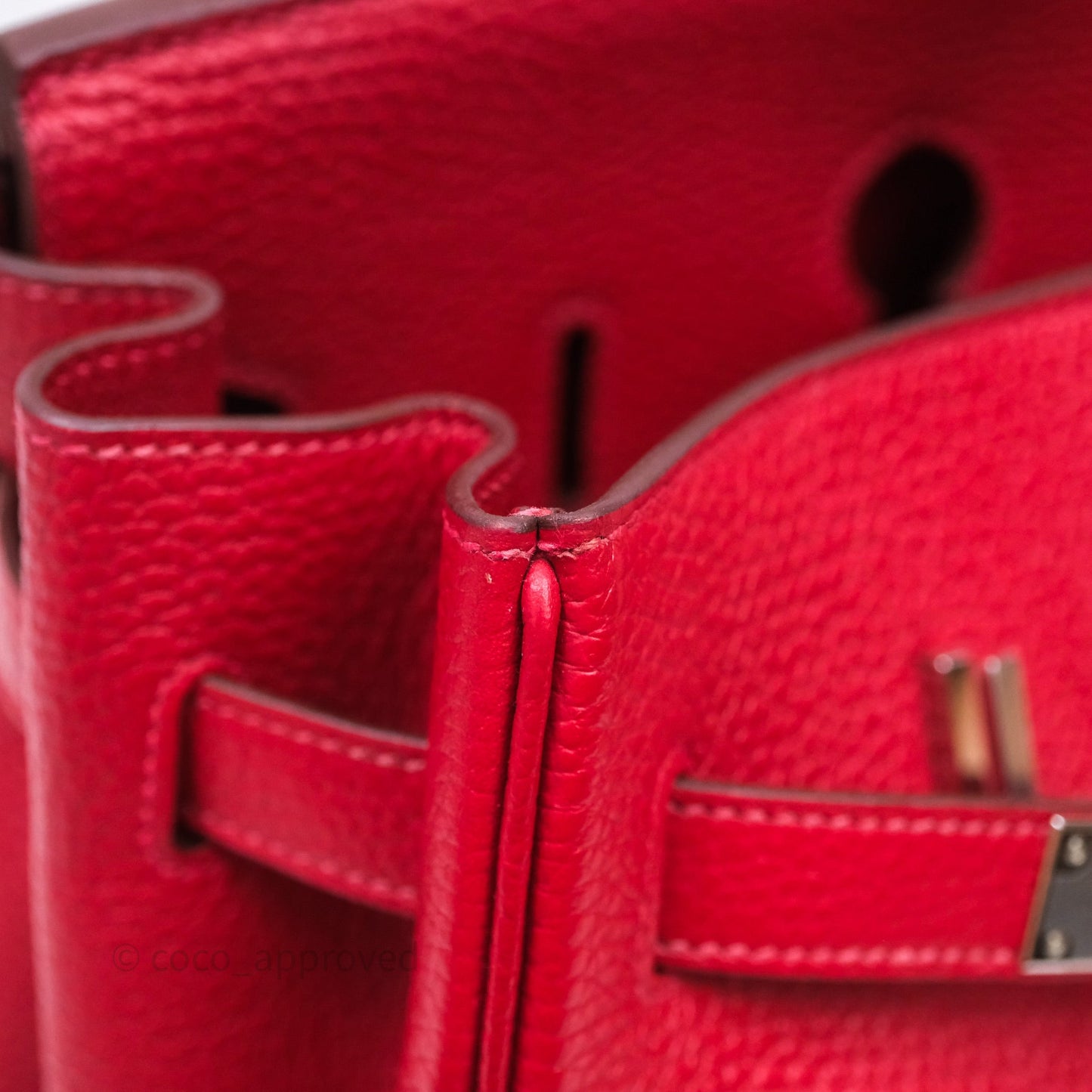 Hermes Birkin 35 Rouge Casaque Clemence Palladium Hardware